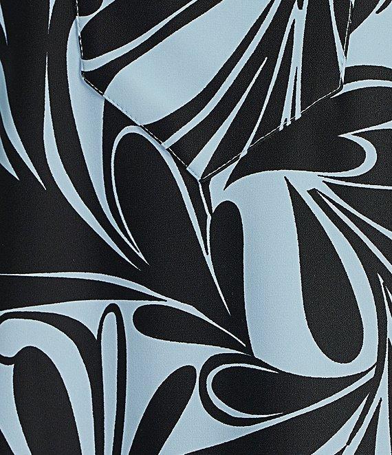 Jude Connally Chris Decorative Fan Pool Print Jude Cloth Stretch Knit Mandarin Collar Bracelet Sleeve Coordinating Top Product Image