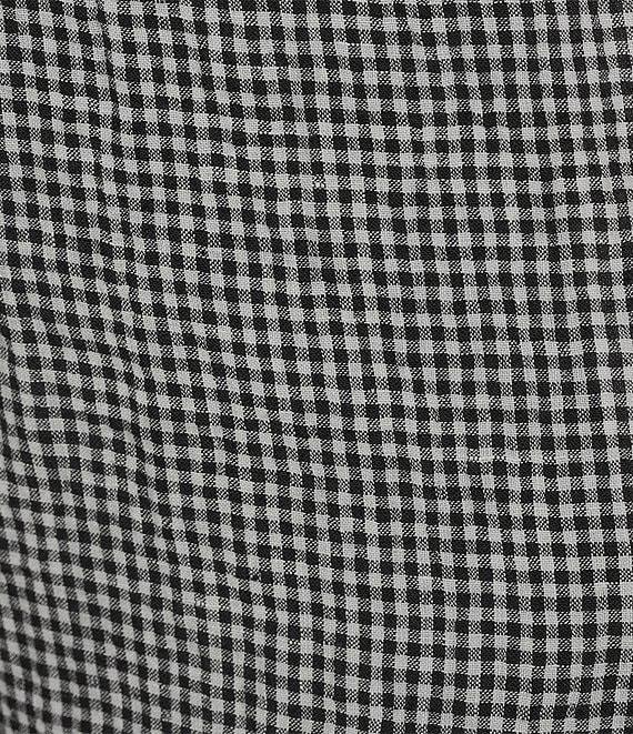 Eileen Fisher Plus Size Puckered Organic Linen Gingham Taper Ankle Coordinating Pants Product Image