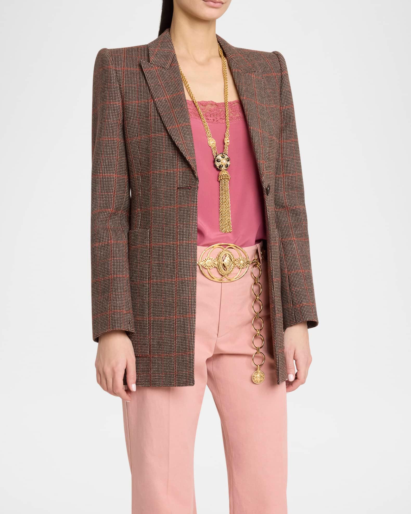 Plaid Single-Breasted Jacket Product Image