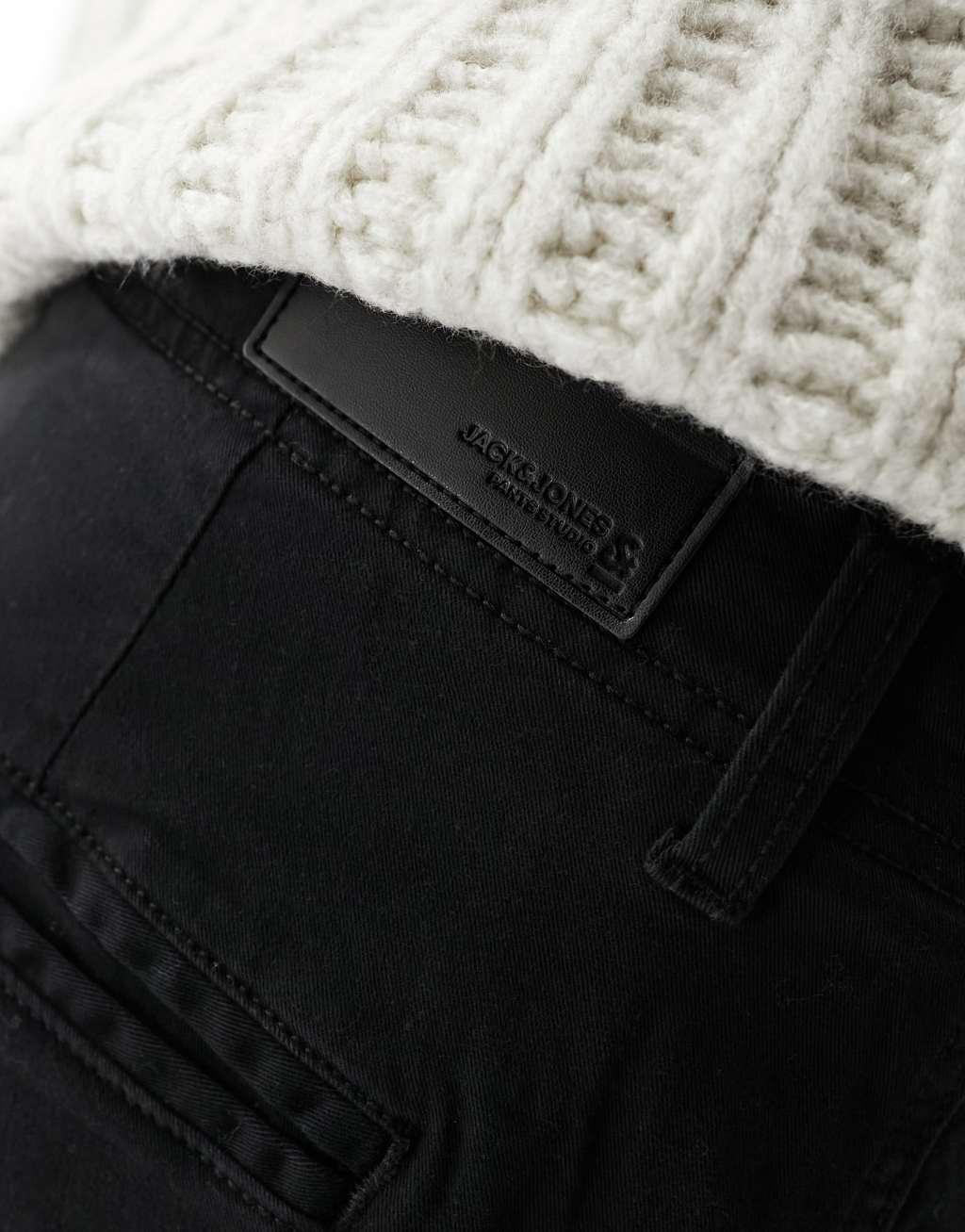 Jack & Jones tapered chino in black Product Image