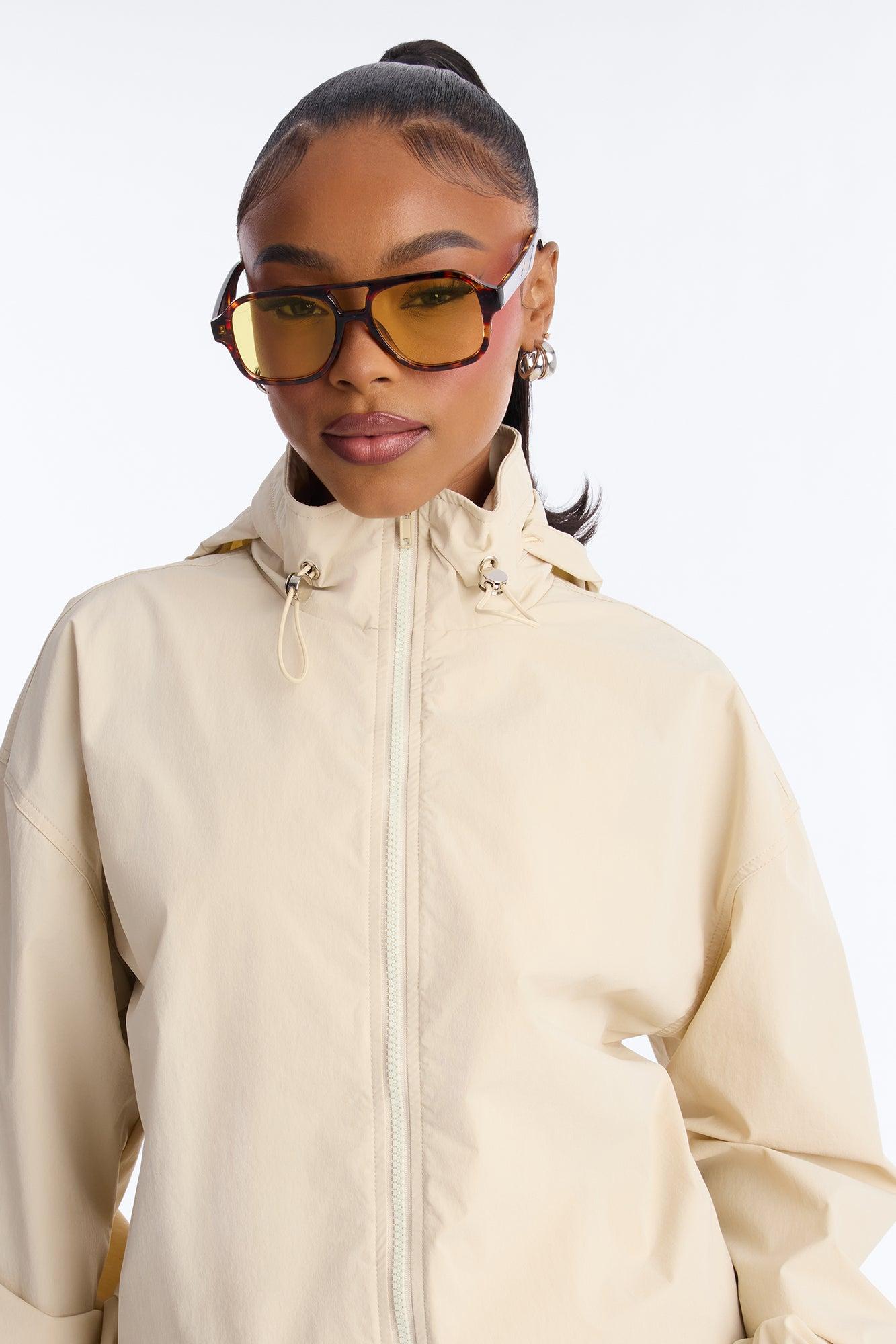 Keep It Moving Windbreaker Lounge Jacket - Sand Female Product Image