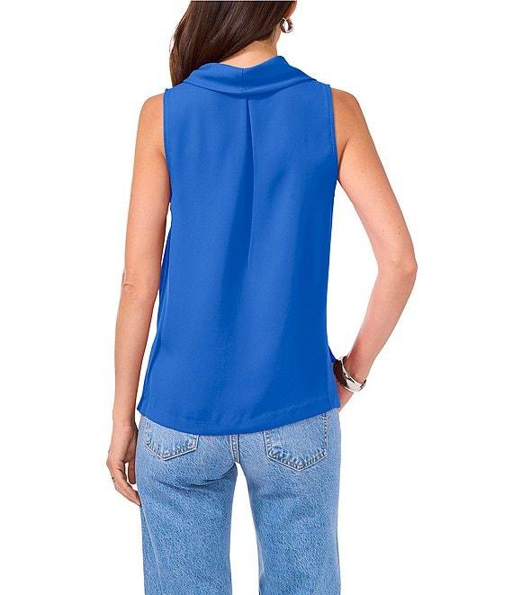 Vince Camuto Luxe Crepe de Chine Sleeveless Cowl Neck Tank Top Product Image