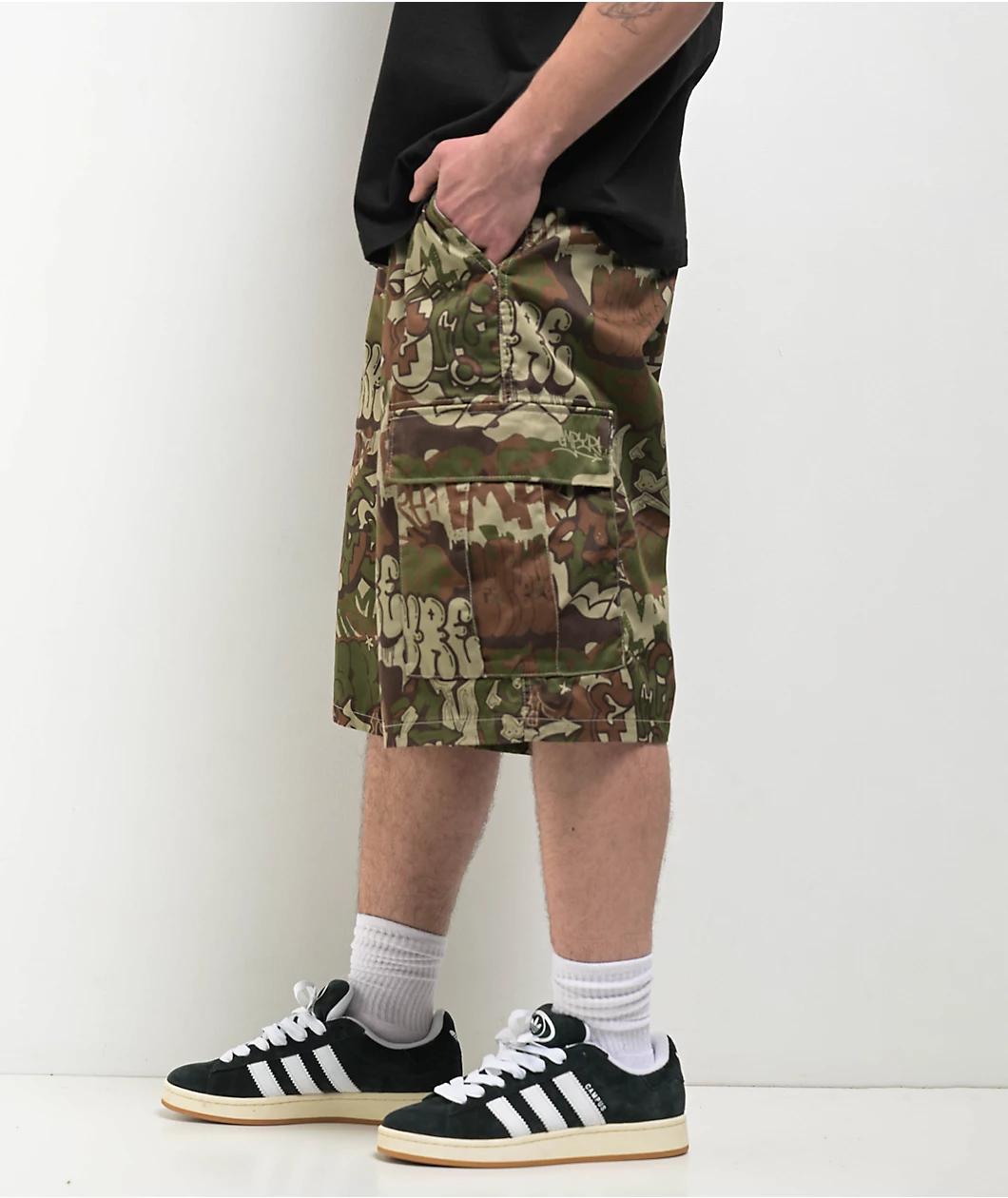 Empyre Khaki Skate Cargo Shorts Product Image