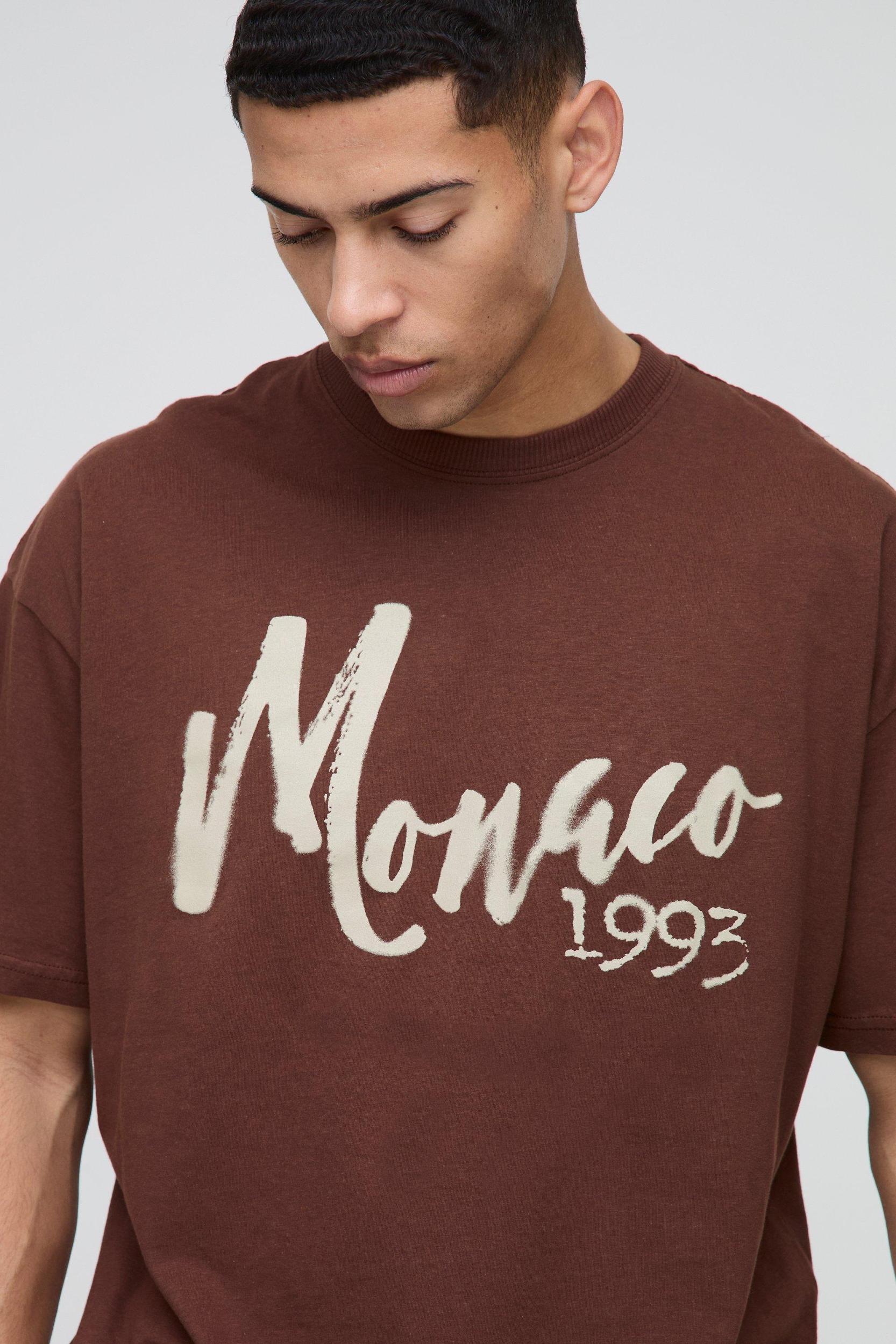 Oversized Monaco Graphic T-Shirt | boohooMAN USA Product Image