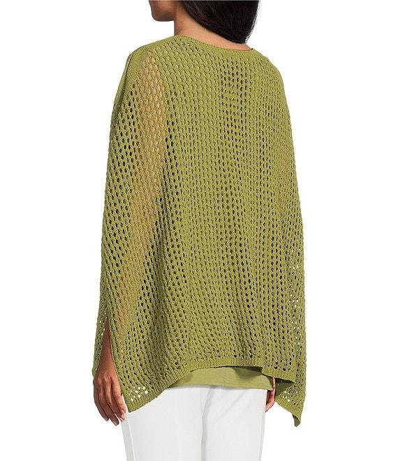 Slim Factor by Investments Morgan Boat Neck 3/4 Sleeve Lined Crochet Twofer Top Product Image