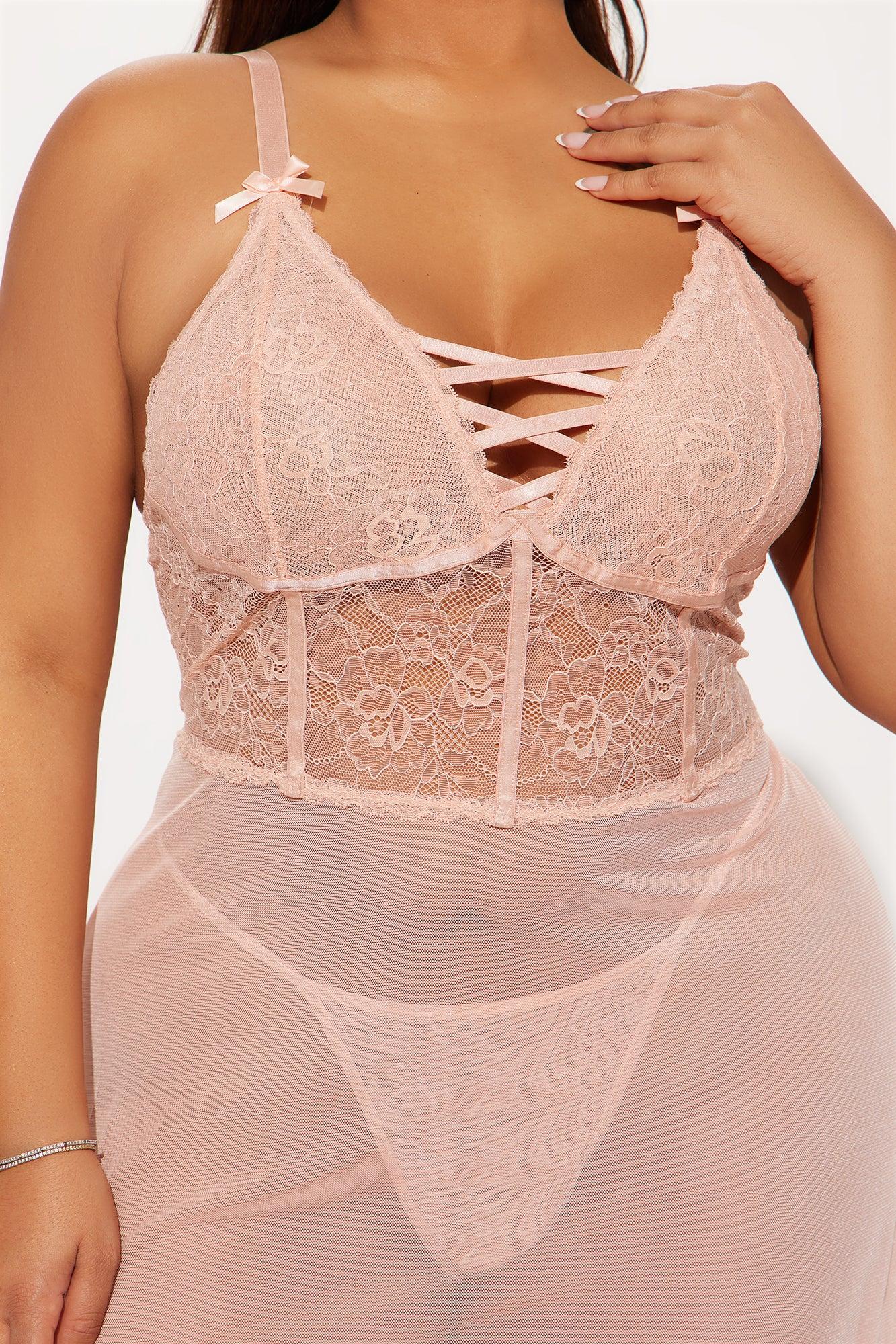 Sweetest Kiss Lace Maxi Gown - Rose Product Image