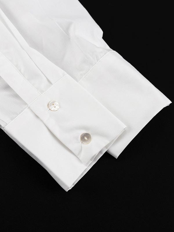 Loose Puff Sleeves Pleated Solid Color Off-The-Shoulder Blouse + Pants Trousers Elasticity Two Pieces Set Product Image