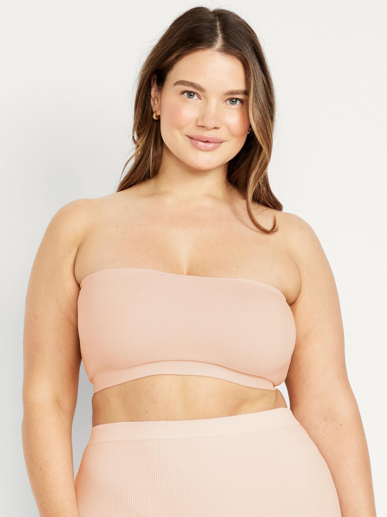 Seamless Ribbed Longline Bandeau Bra Product Image