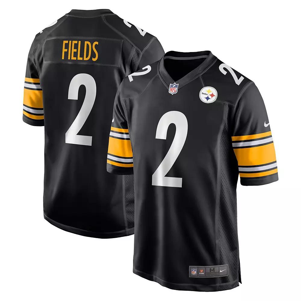 Men's Nike Justin Fields Black Pittsburgh Steelers Game Player Jersey, Size: Small Product Image