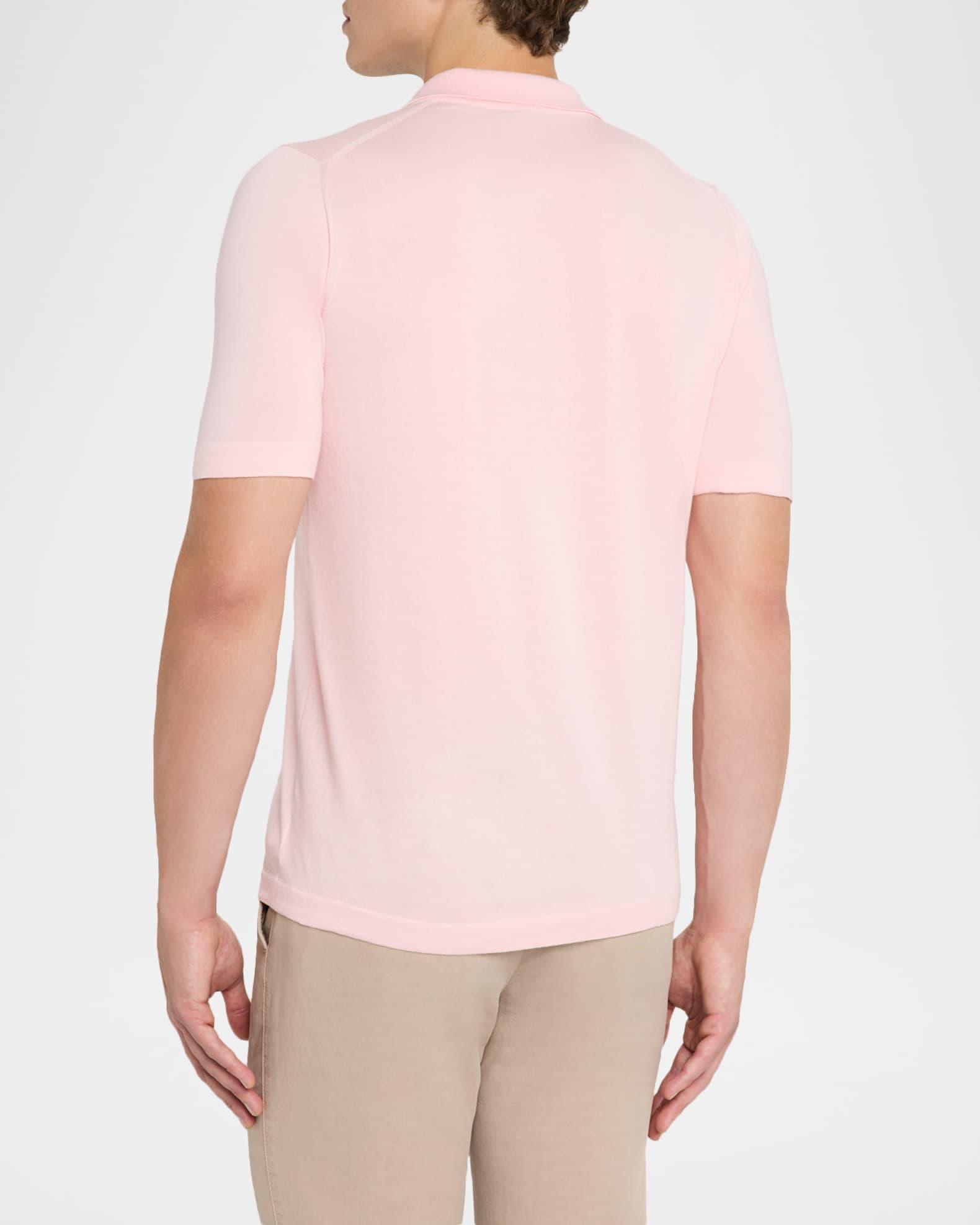 Men's Short-Sleeve Contrast-Placket Polo Shirt Product Image