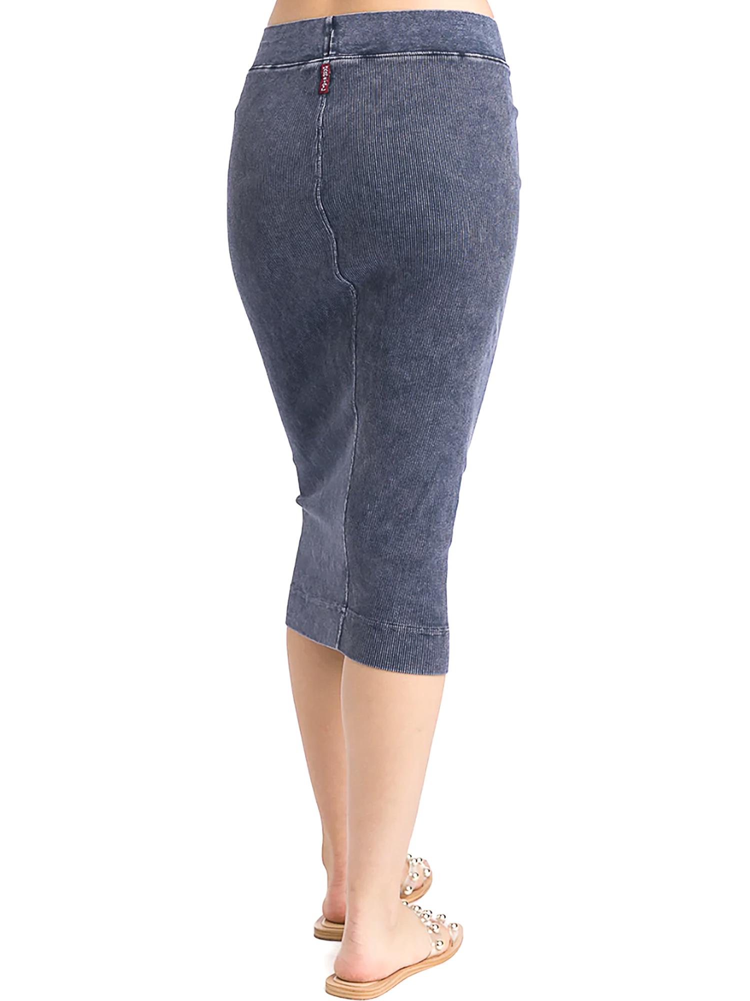 Hard Tail Midi Ribbed Pencil Skirt CS-104 Product Image