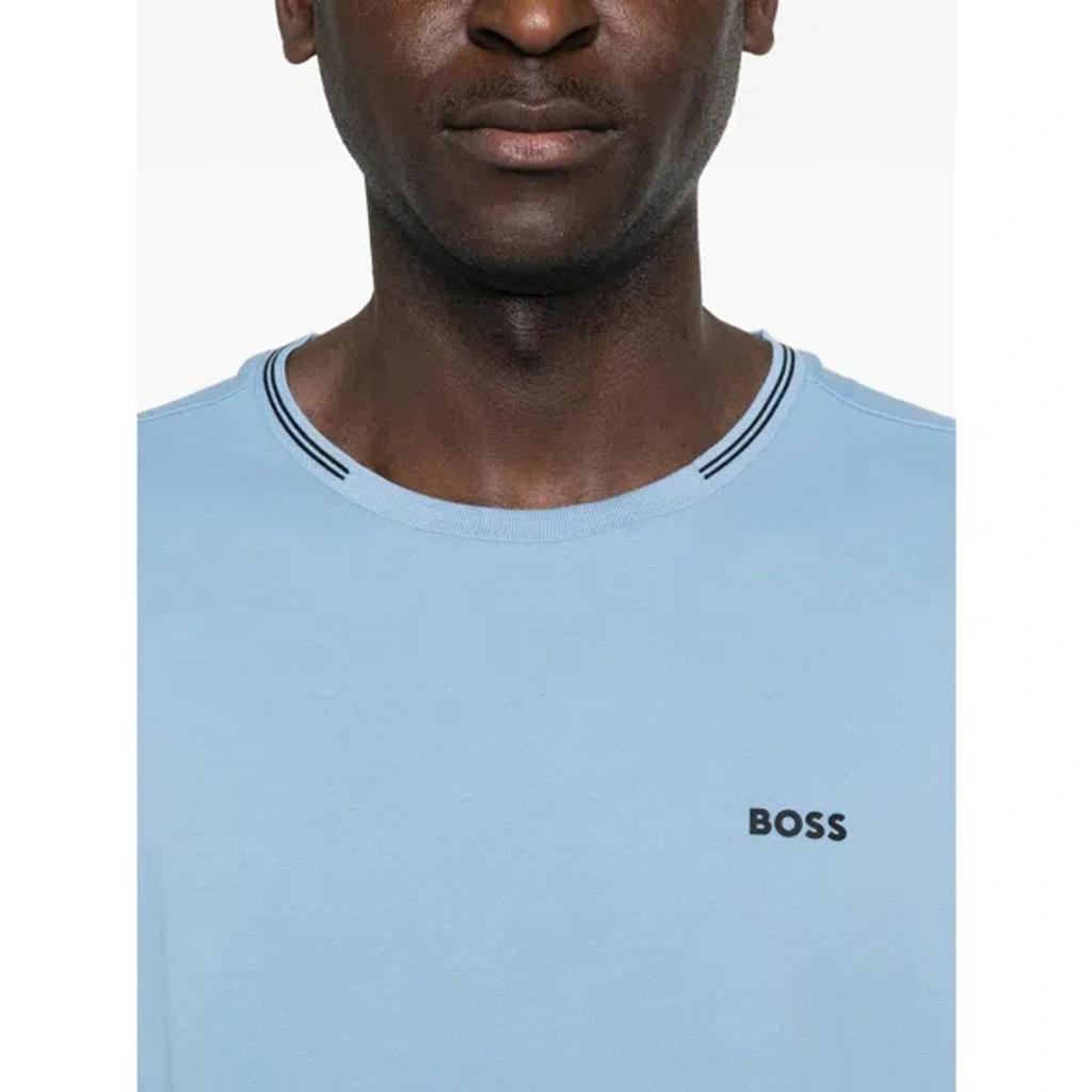 HUGO BOSS Striped-trim T-shirt In Blue Product Image