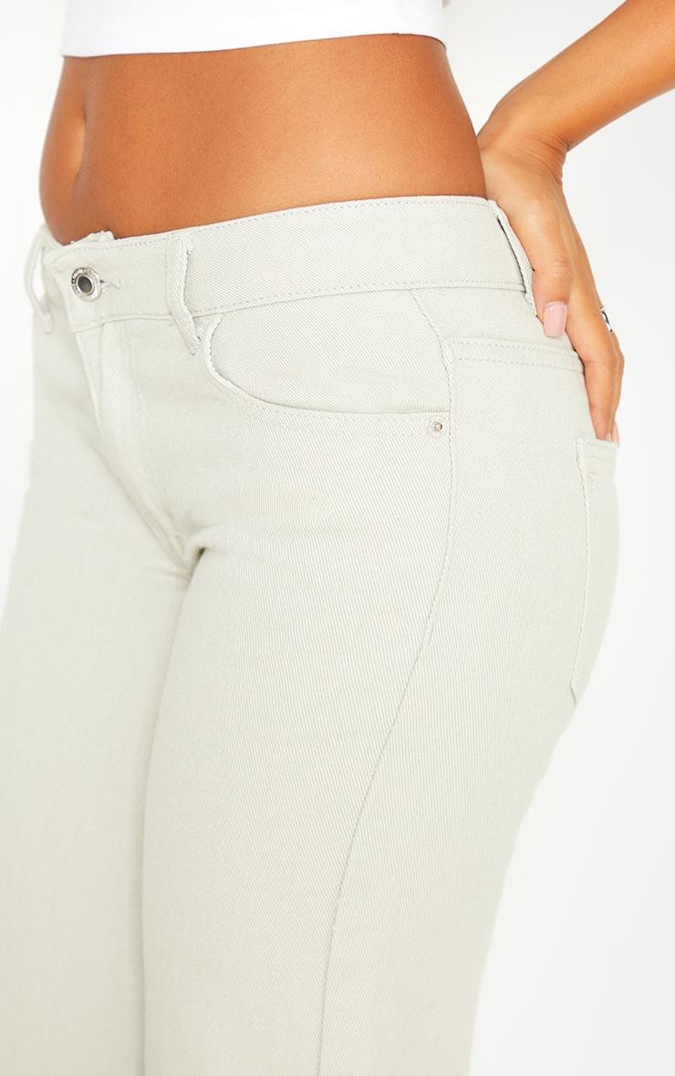 Petite Dirty Bleach Wash Low Waist Long Leg Straight Jeans Product Image