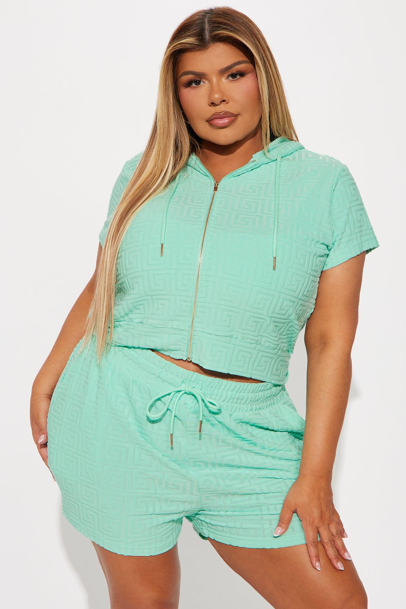 Elyna Terry Cloth Short Set - Sage Product Image