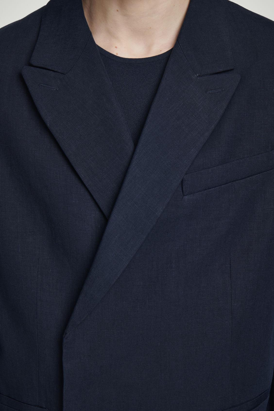 RELAXED DOUBLE-BREASTED LINEN BLAZER Product Image