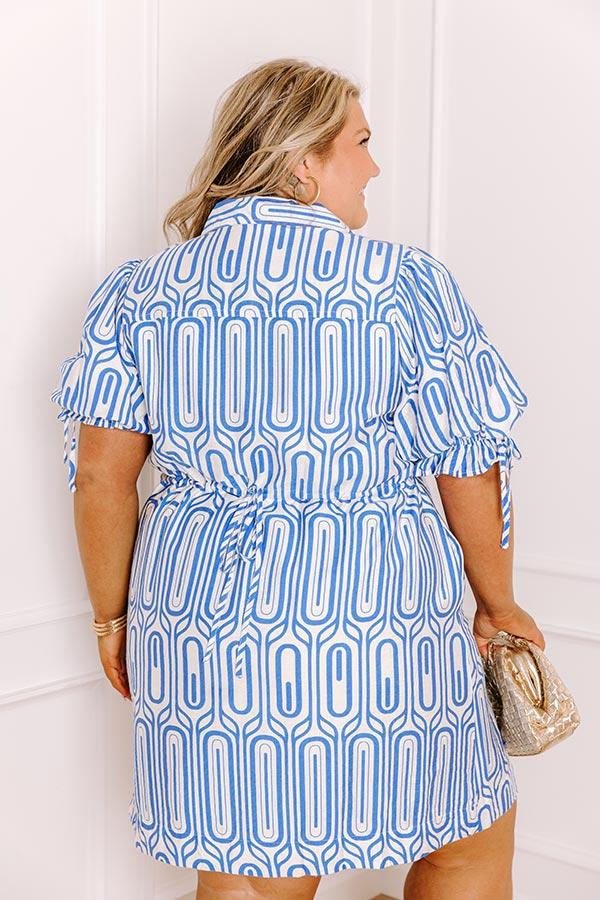 Art Deco Chic Mini Dress in Ocean Blue Curves Product Image