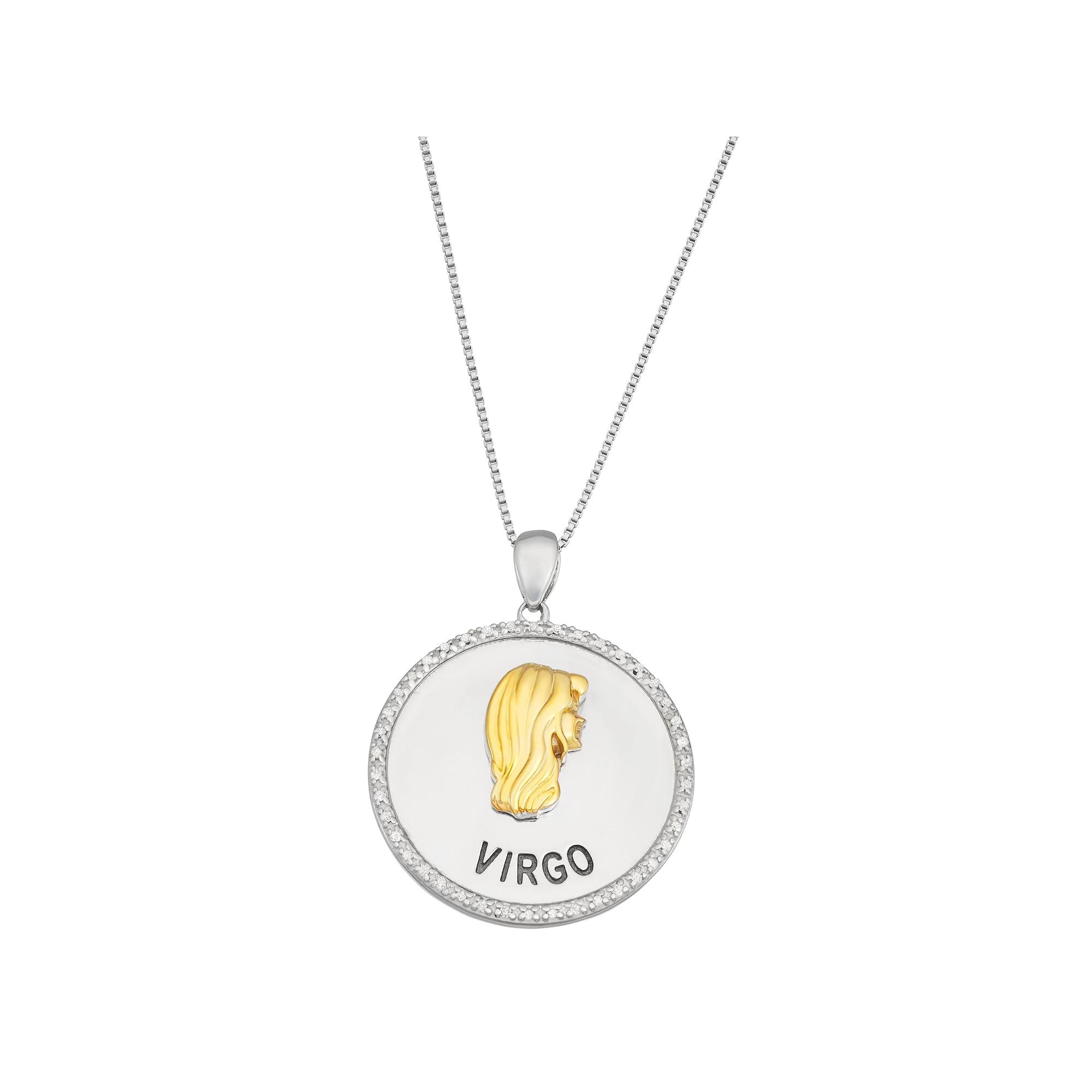 Jewelexcess 1/6 Carat T.W. Diamond Two-Tone Sterling Silver Zodiac Pendant Necklace, Women's,  Product Image