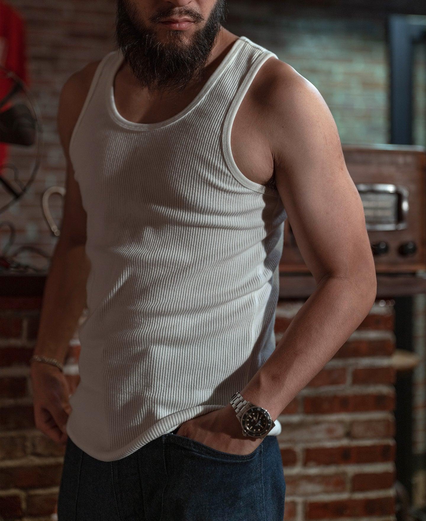 10.5 oz Cotton Tank Top - White Product Image