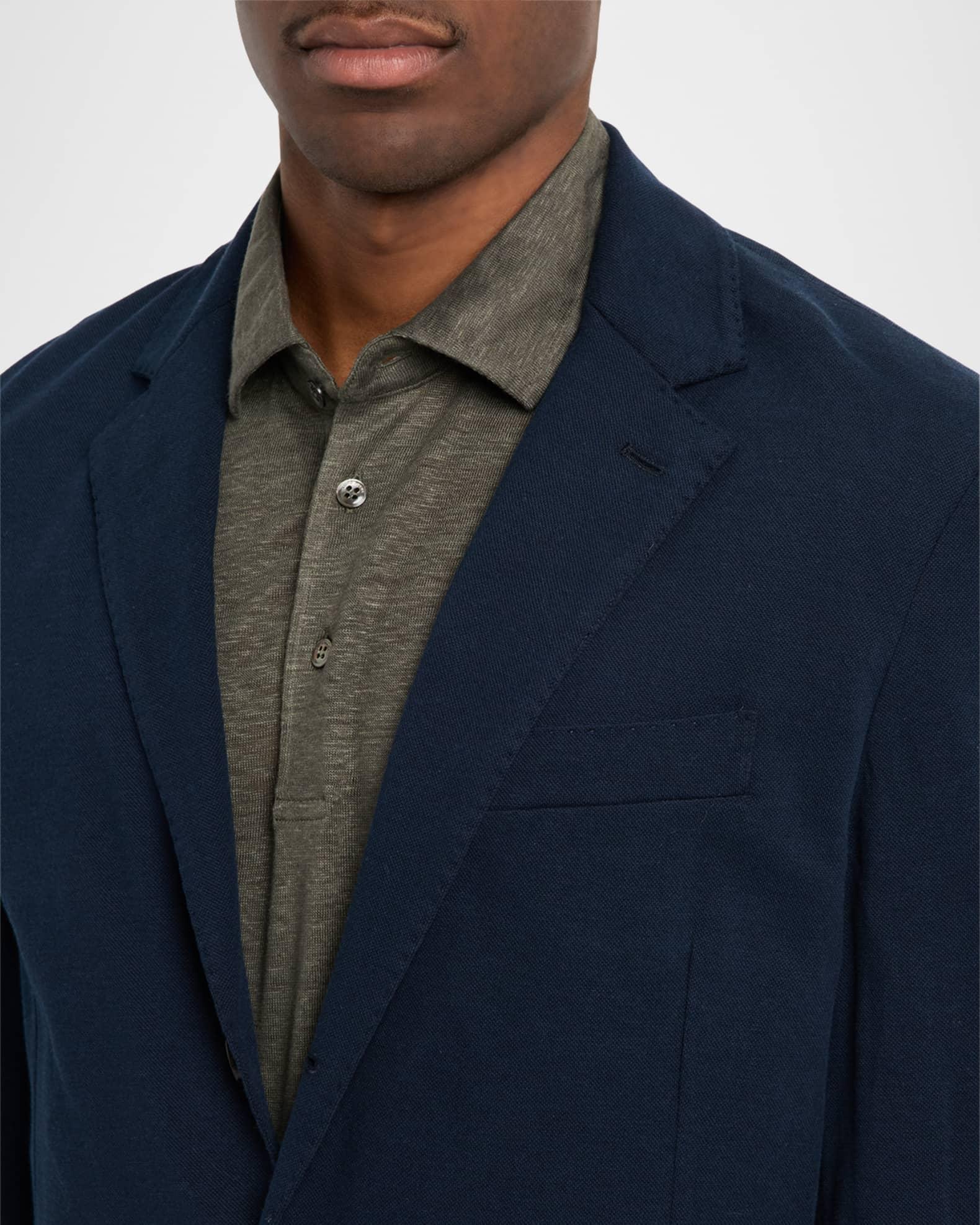 Men's Pique Single-Breasted Sweater Jacket Product Image