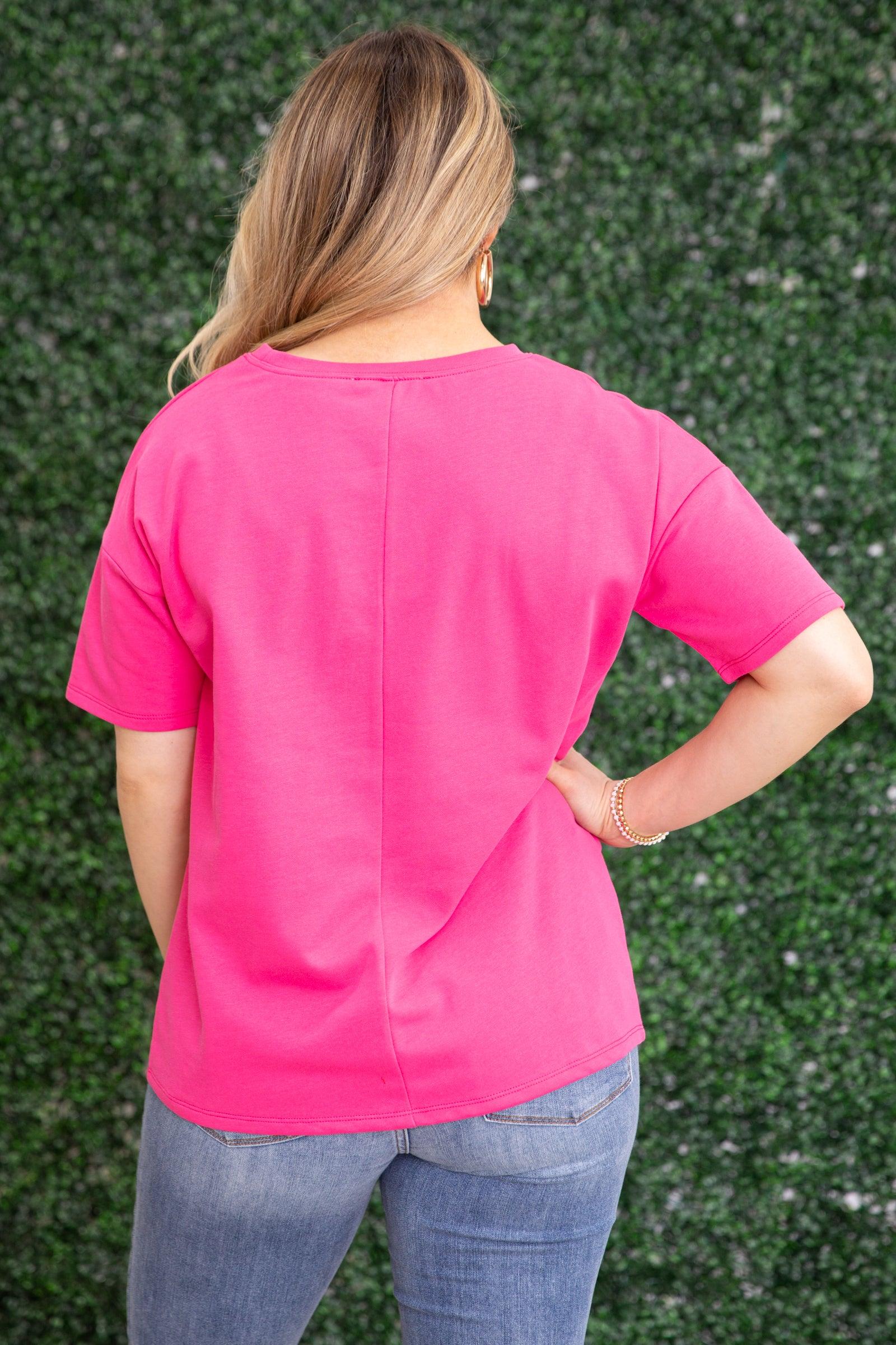 Hot Pink Sunkissed Oversized Knit Top Product Image