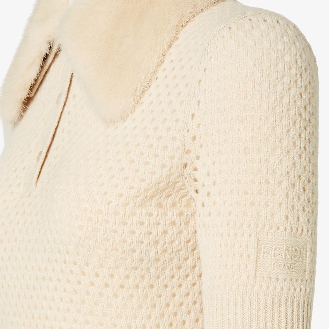 Polo shirtBeige wool and cashmere polo shirt Product Image