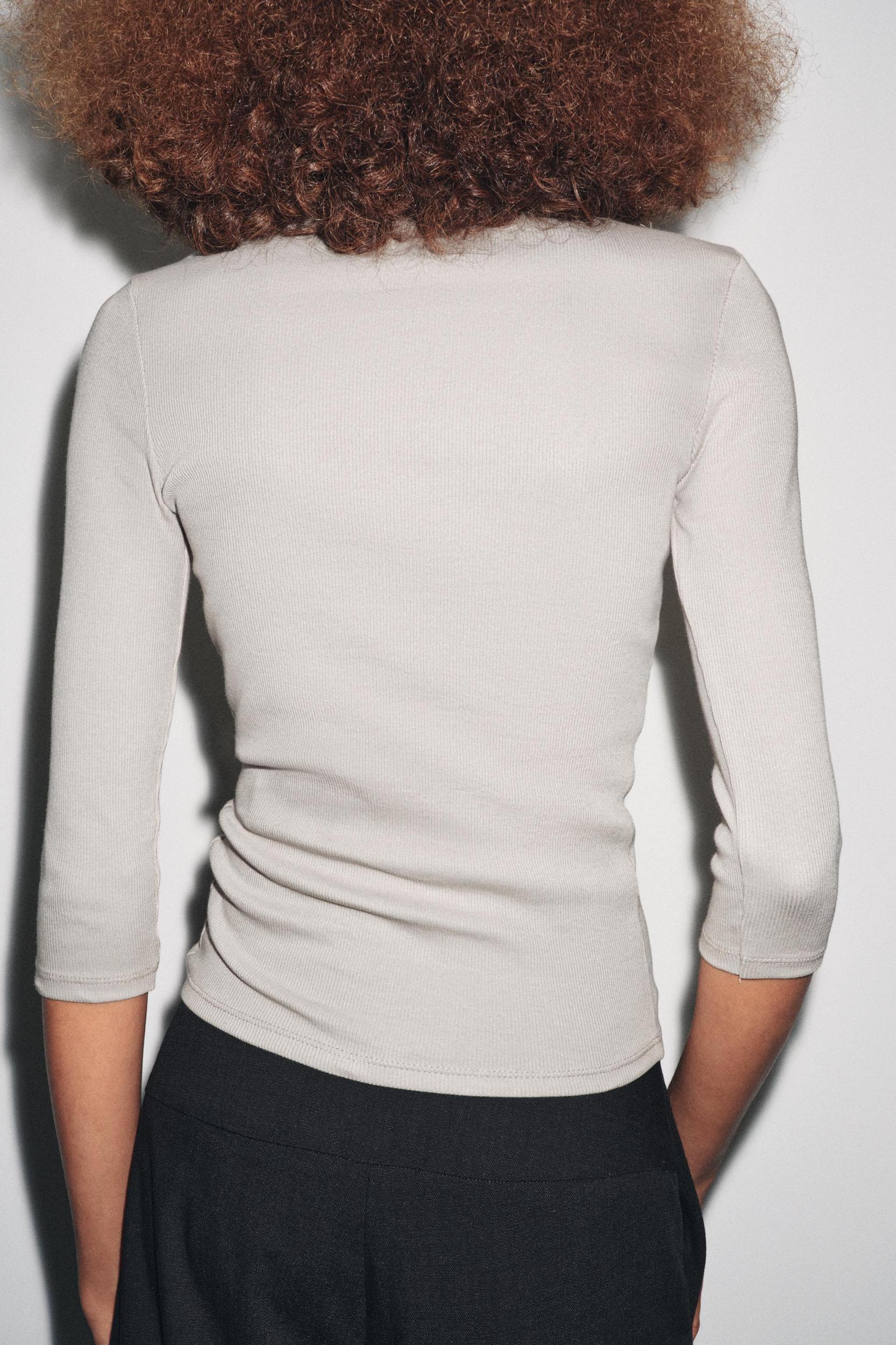 COTTON BOAT NECK T-SHIRT Product Image