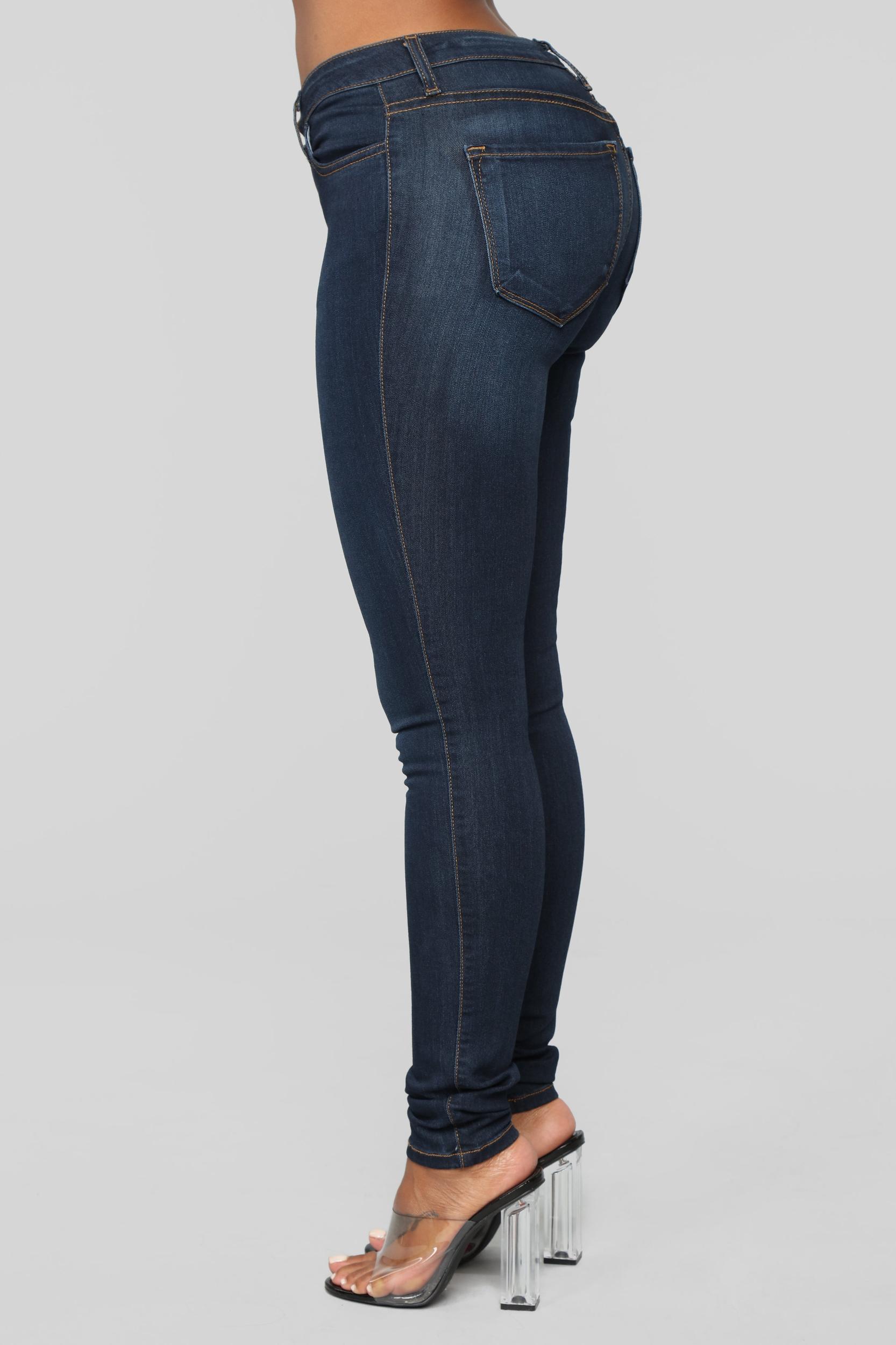 Classic Mid Rise Skinny Jeans - Dark Denim Product Image