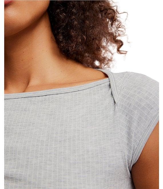 Free People So Soft Seamless Boat Neck Cap Sleeve Modal Tee Product Image