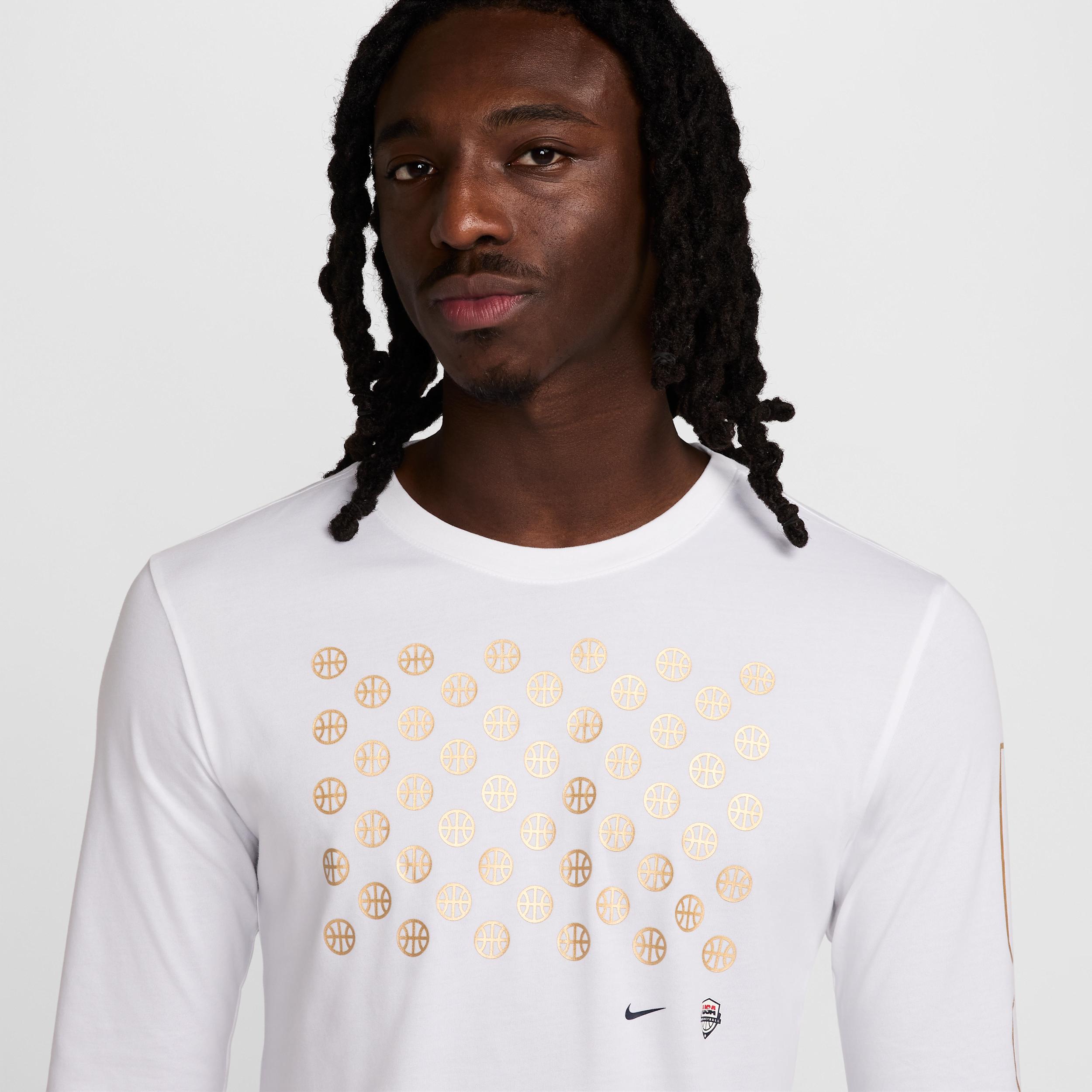 USAB Nike Mens Dri-FIT Basketball Long-Sleeve T-Shirt | FQ3638-100 Product Image