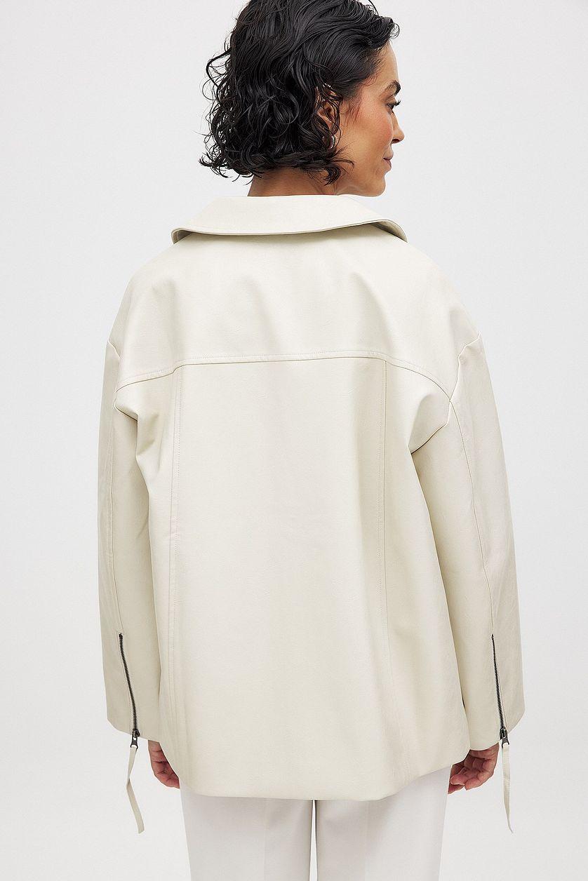 Zip Detail Shiny Pu Jacket Product Image