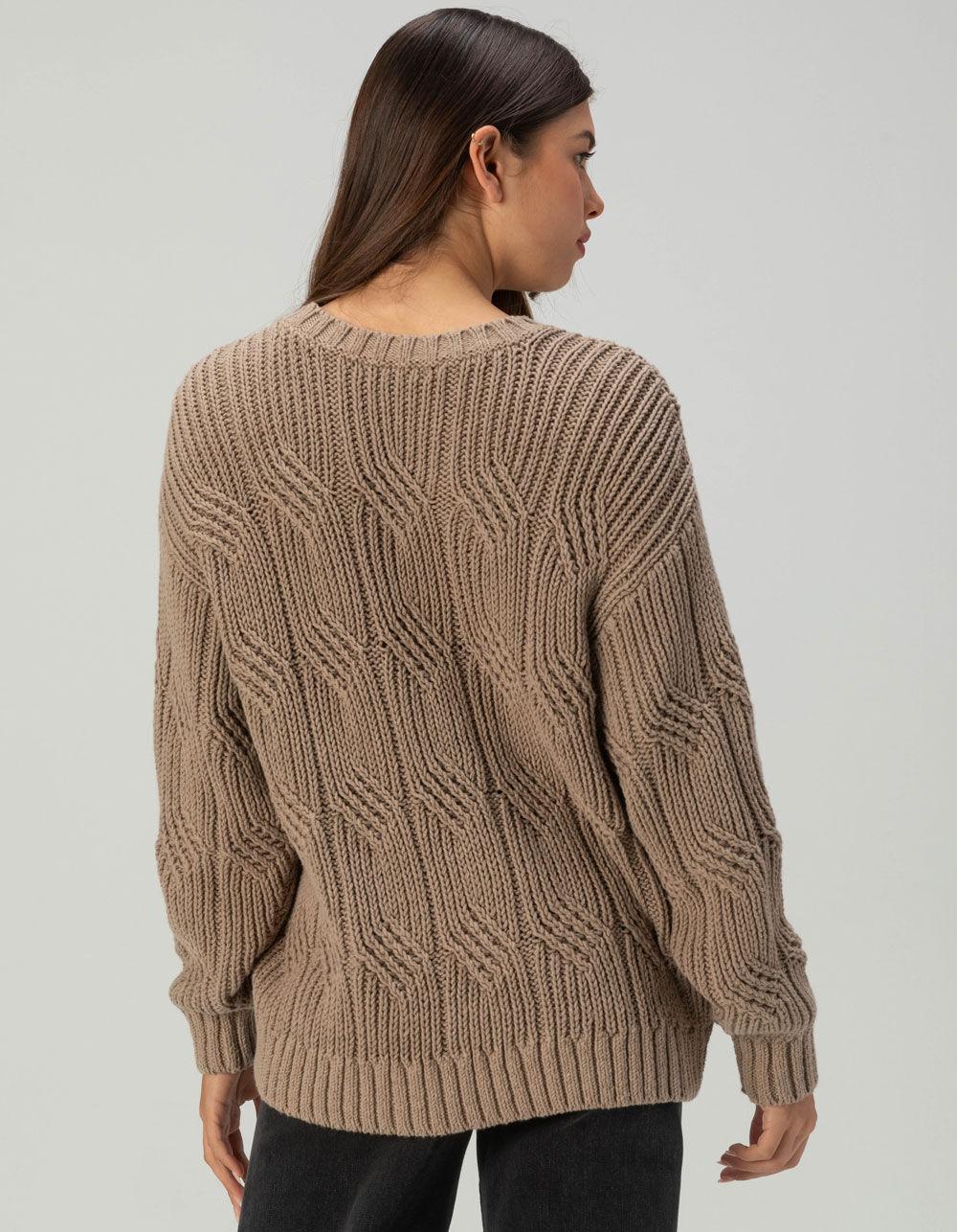 VANS Suzie Cable Womens Crewneck Sweater - TAUPE Product Image