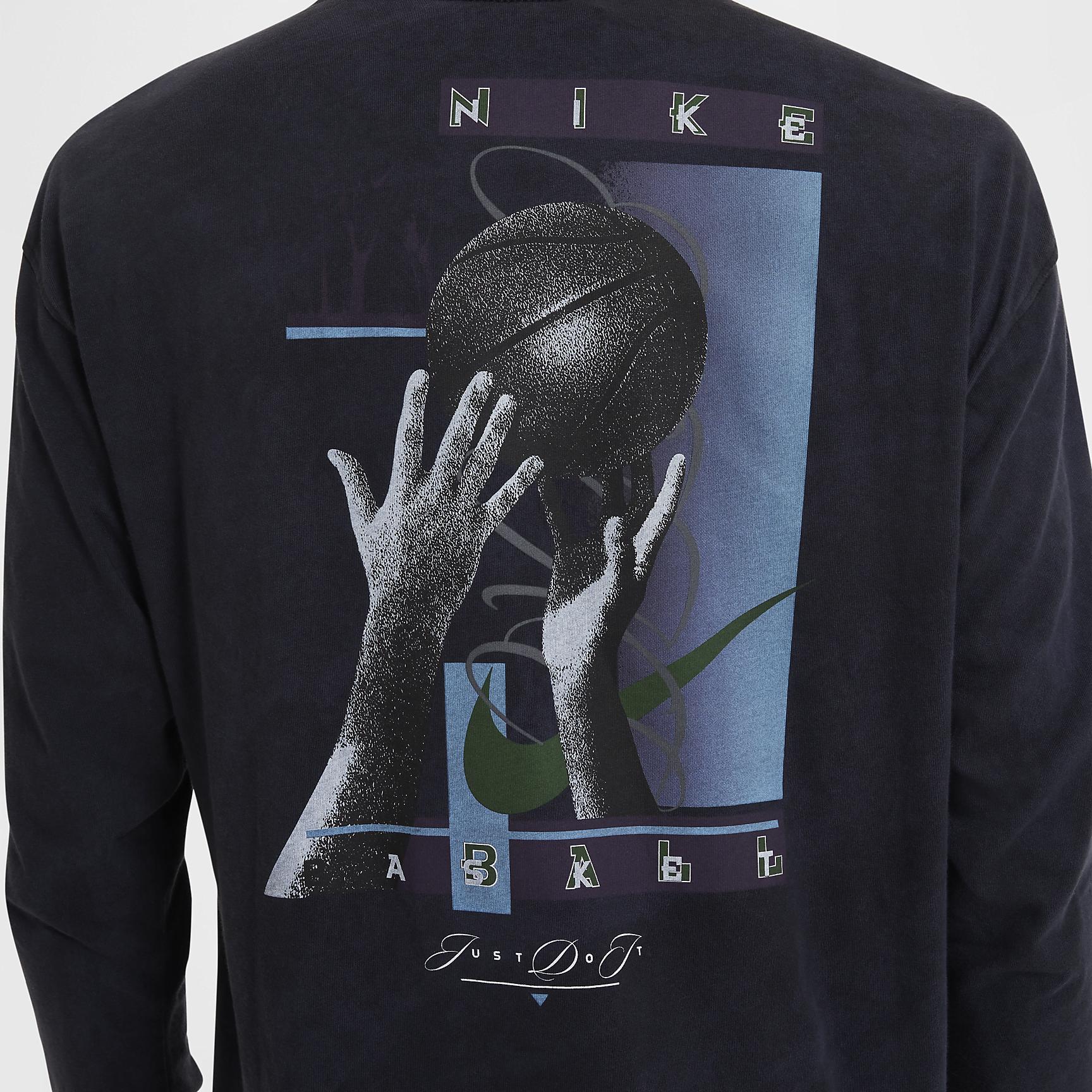 Nike Mens Max90 Long-Sleeve Basketball T-Shirt | HF6195-010 Product Image