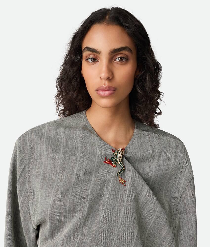 Women's Wool Subtle Stripe Dress in Vulcano/bean melange Product Image