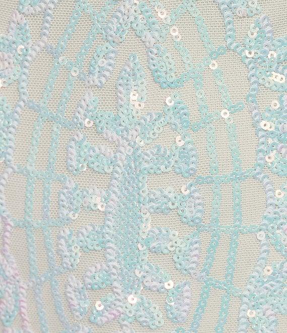 Midnight Doll Sleeveless Scoop Neck Sequin Bar Back Midi Bodycon Dress Product Image