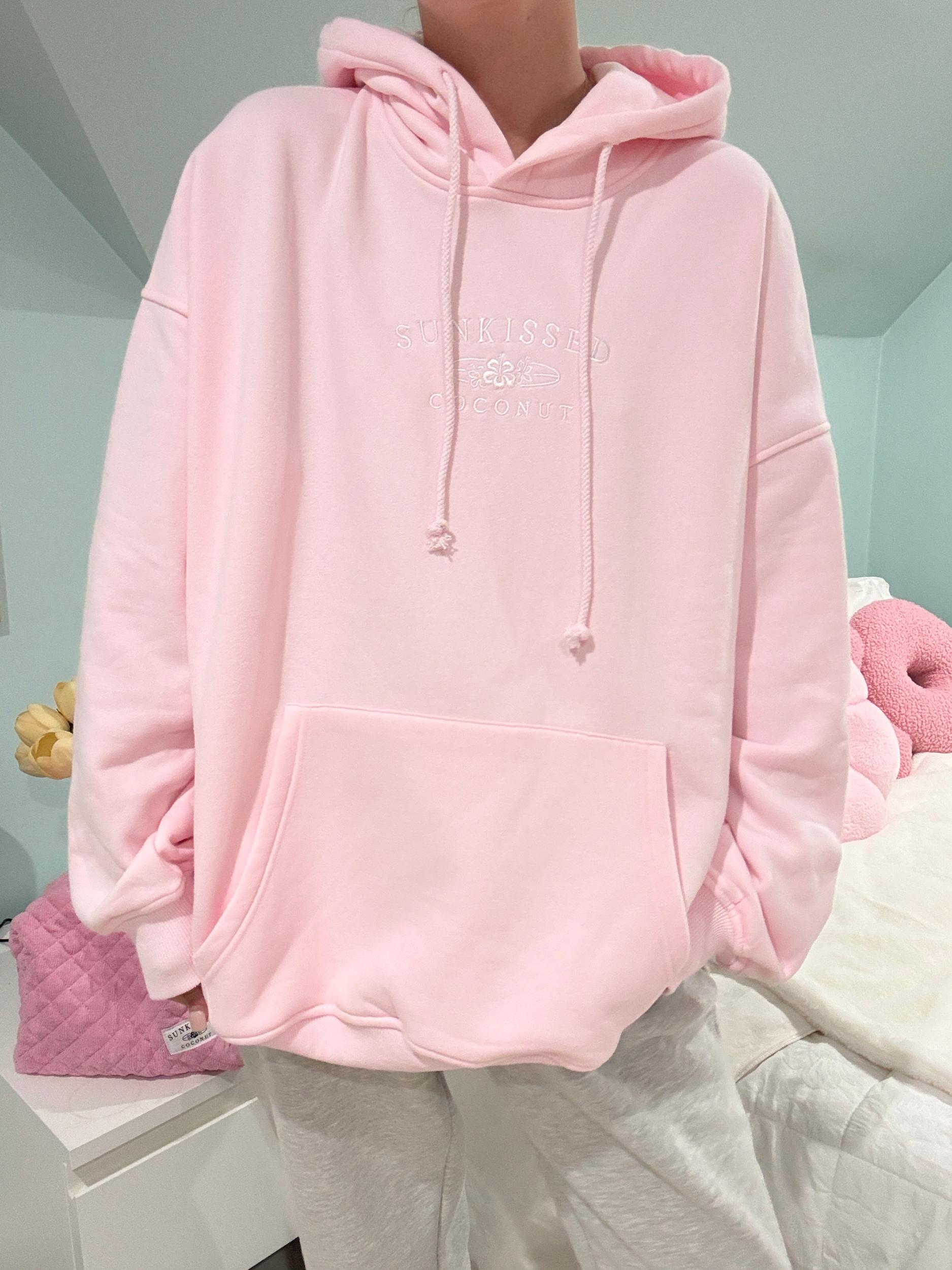 Light Pink Sunkissedcoconut Embroider Hoodie Product Image