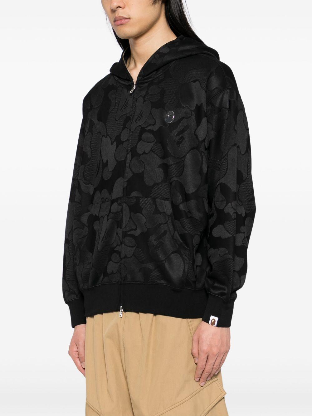 camouflage-jacquard zipped hoodie Product Image