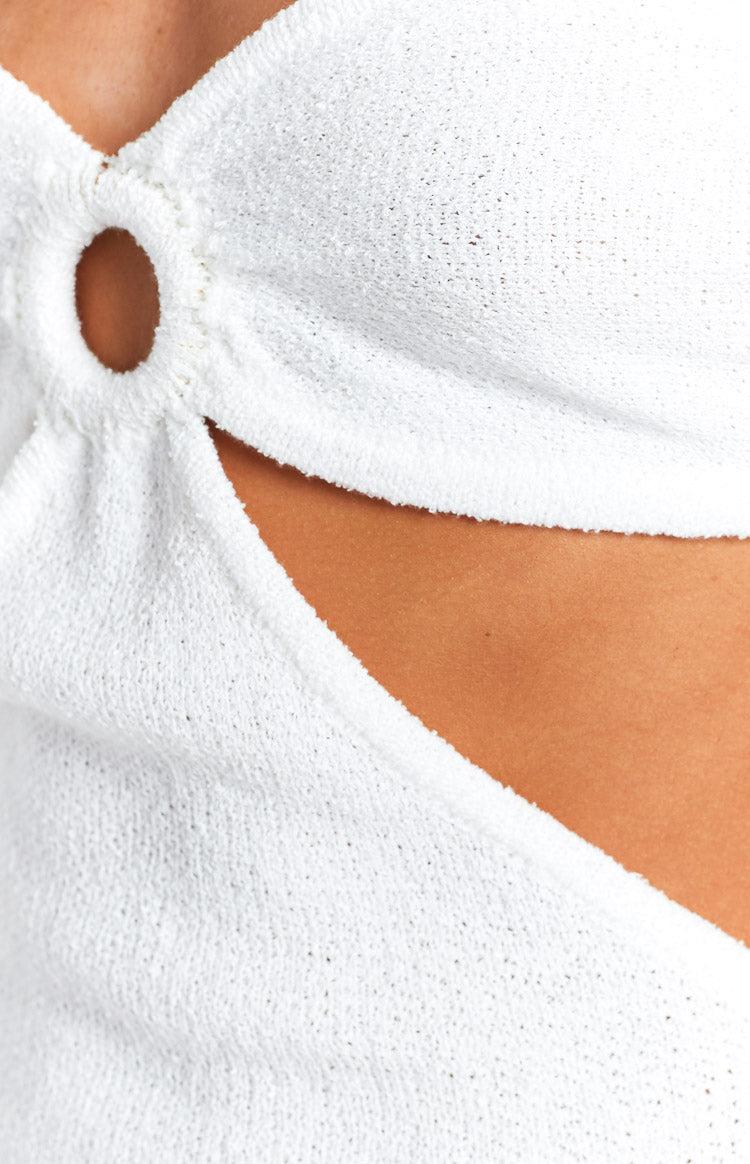 Hendry White Knit Strapless Midi Dress Product Image