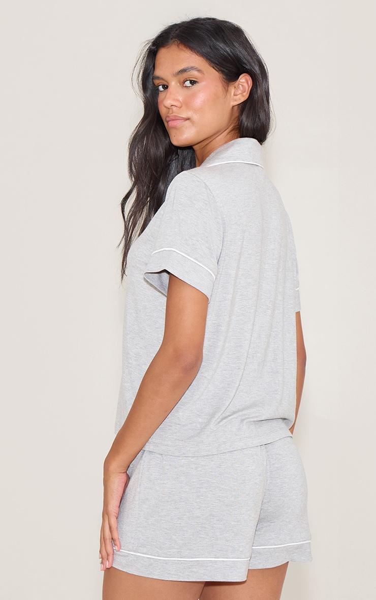 Grey Marl Modal Piping Short Pj Set Product Image