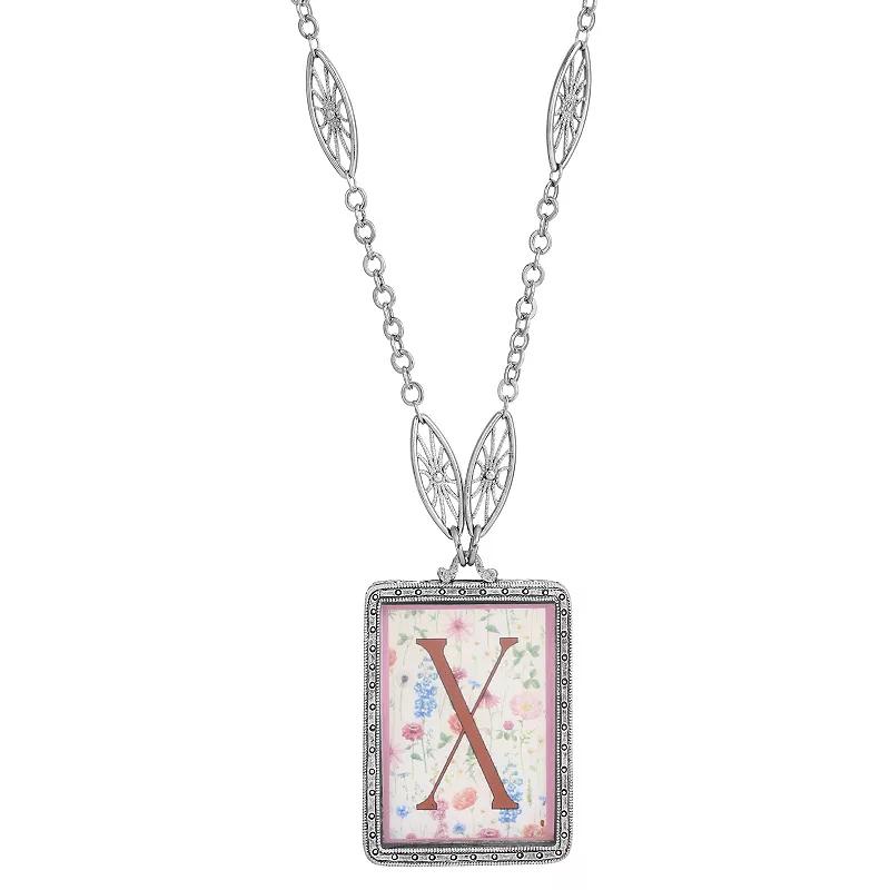 1928 Floral Motif Initial Pendant, Womens, Q Product Image
