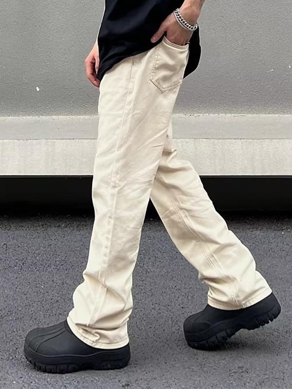 Men's Vintage Wash Flared Loose Jeans Product Image