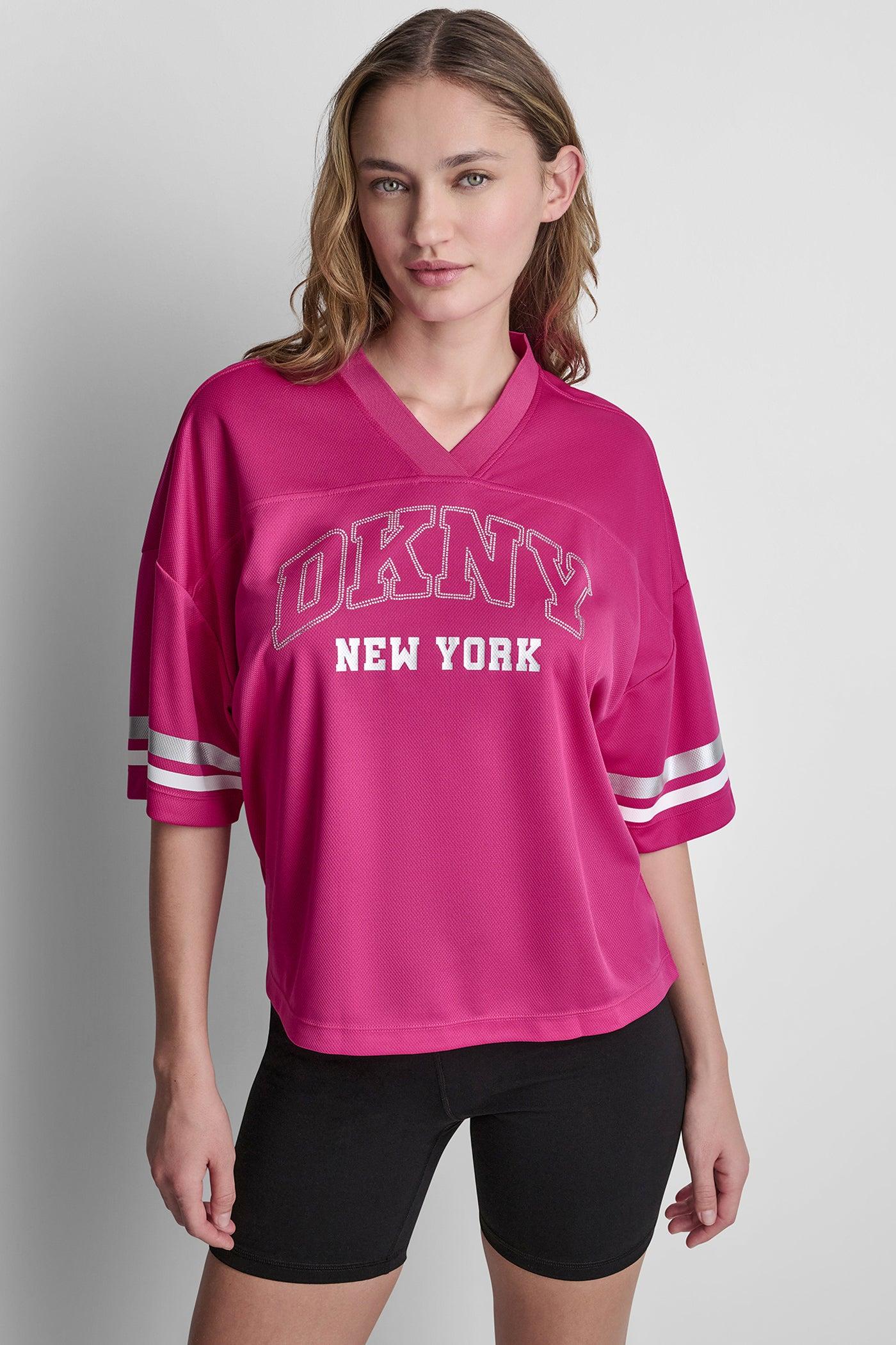 RHINESTONE VARSITY LOGO V-NECK JERSEY Product Image