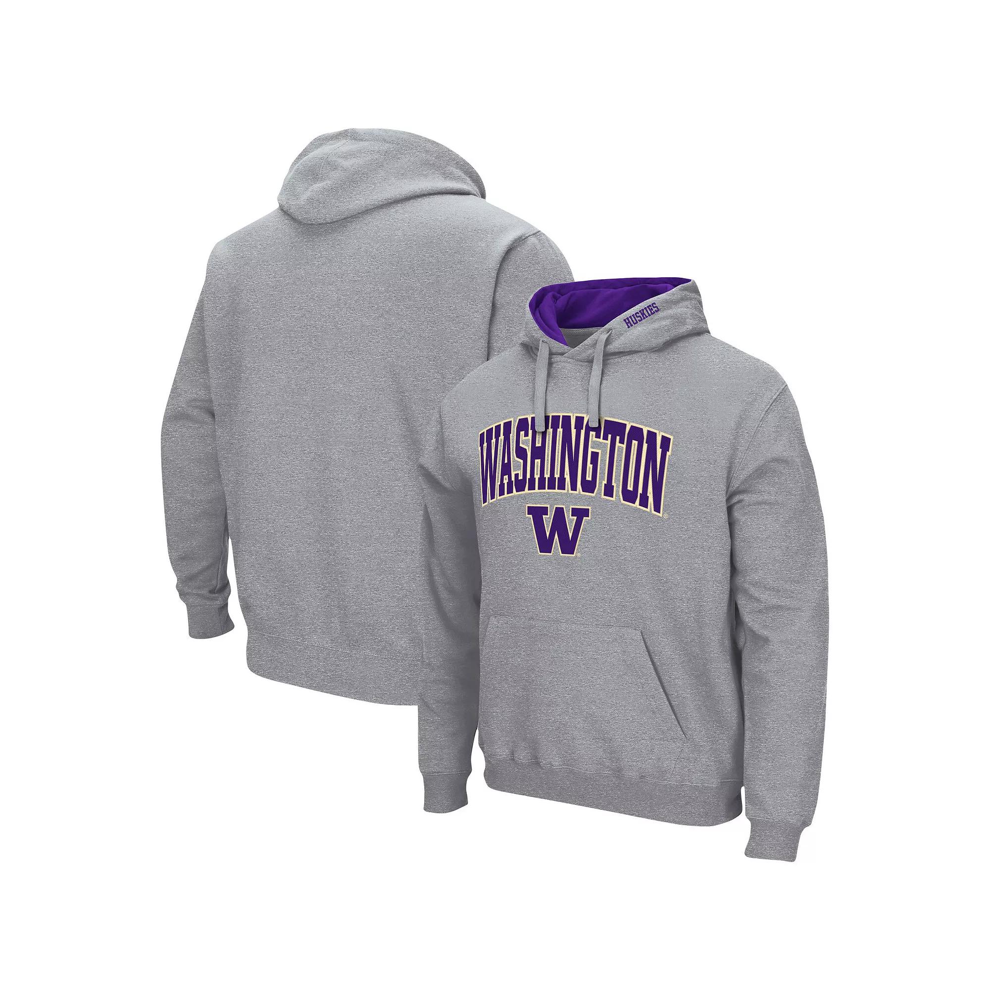 Men's Colosseum Heathered Gray Pitt Panthers Arch & Logo 3.0 Pullover Hoodie,  Product Image