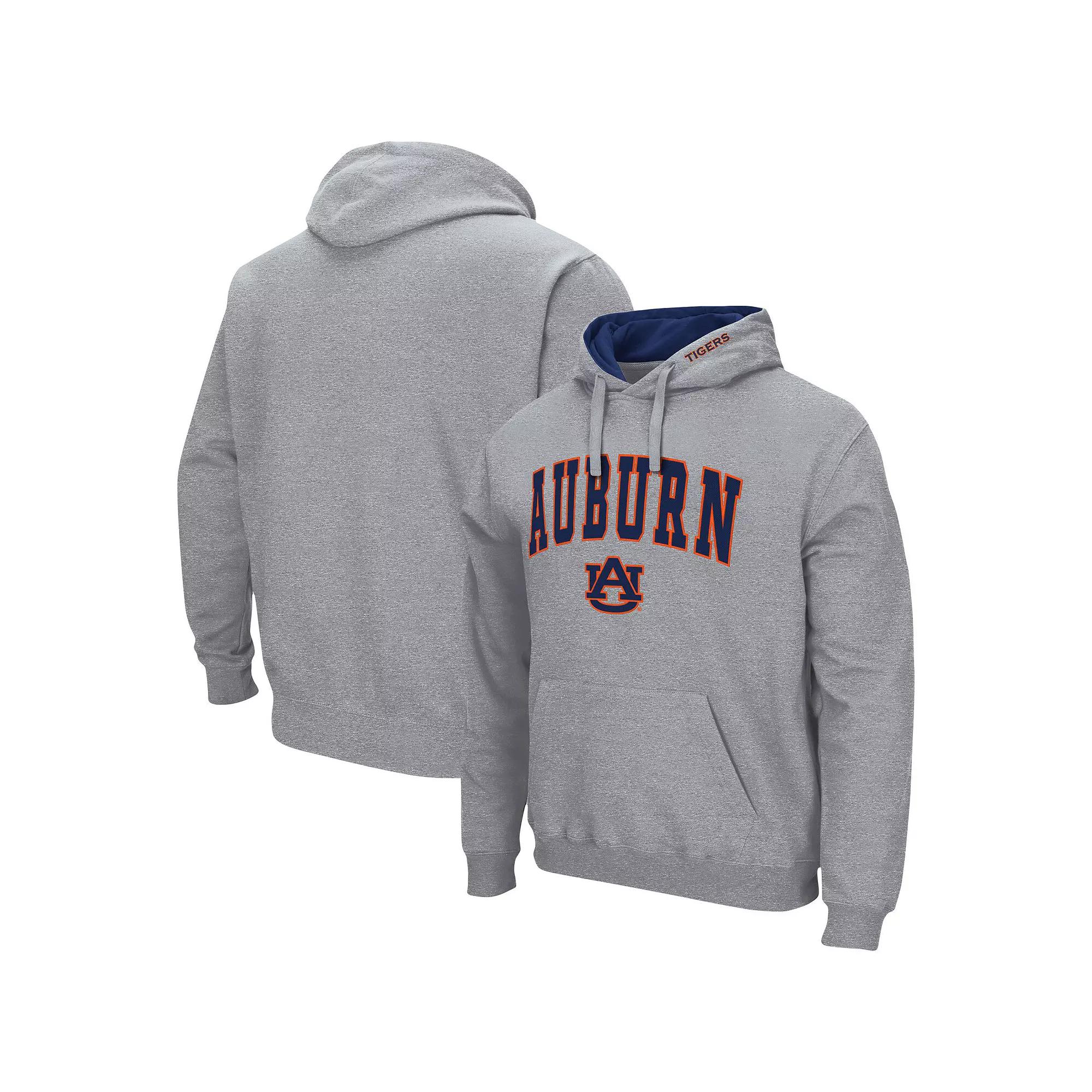 Men's Colosseum Heather Gray Auburn Tigers Arch & Logo 3.0 Pullover Hoodie, Size: 3XL, Grey Product Image