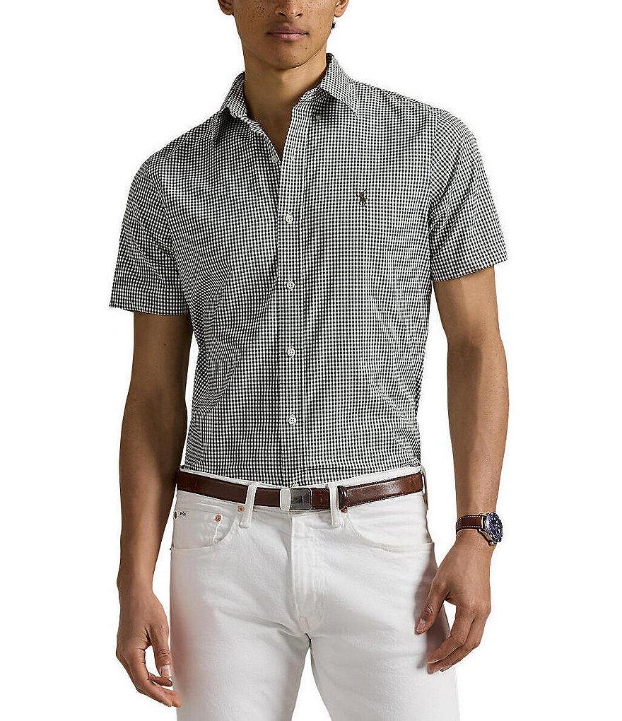 Polo Ralph Lauren Classic Fit Tattersall Performance Stretch Short Sleeve Twill Woven Shirt Product Image