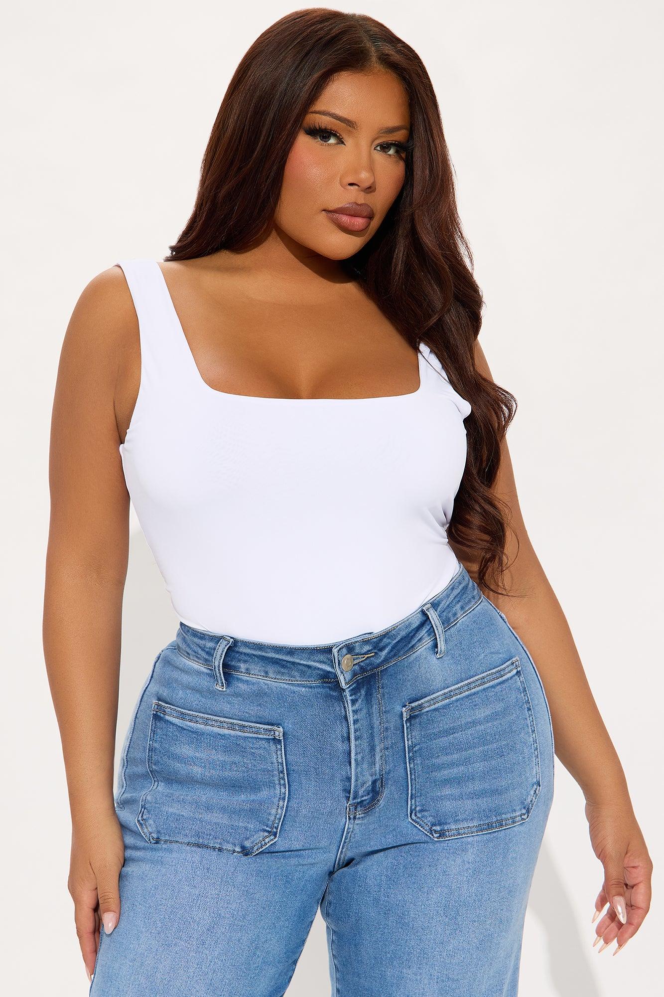 Back To Basic Double Lined Bodysuit - White Product Image