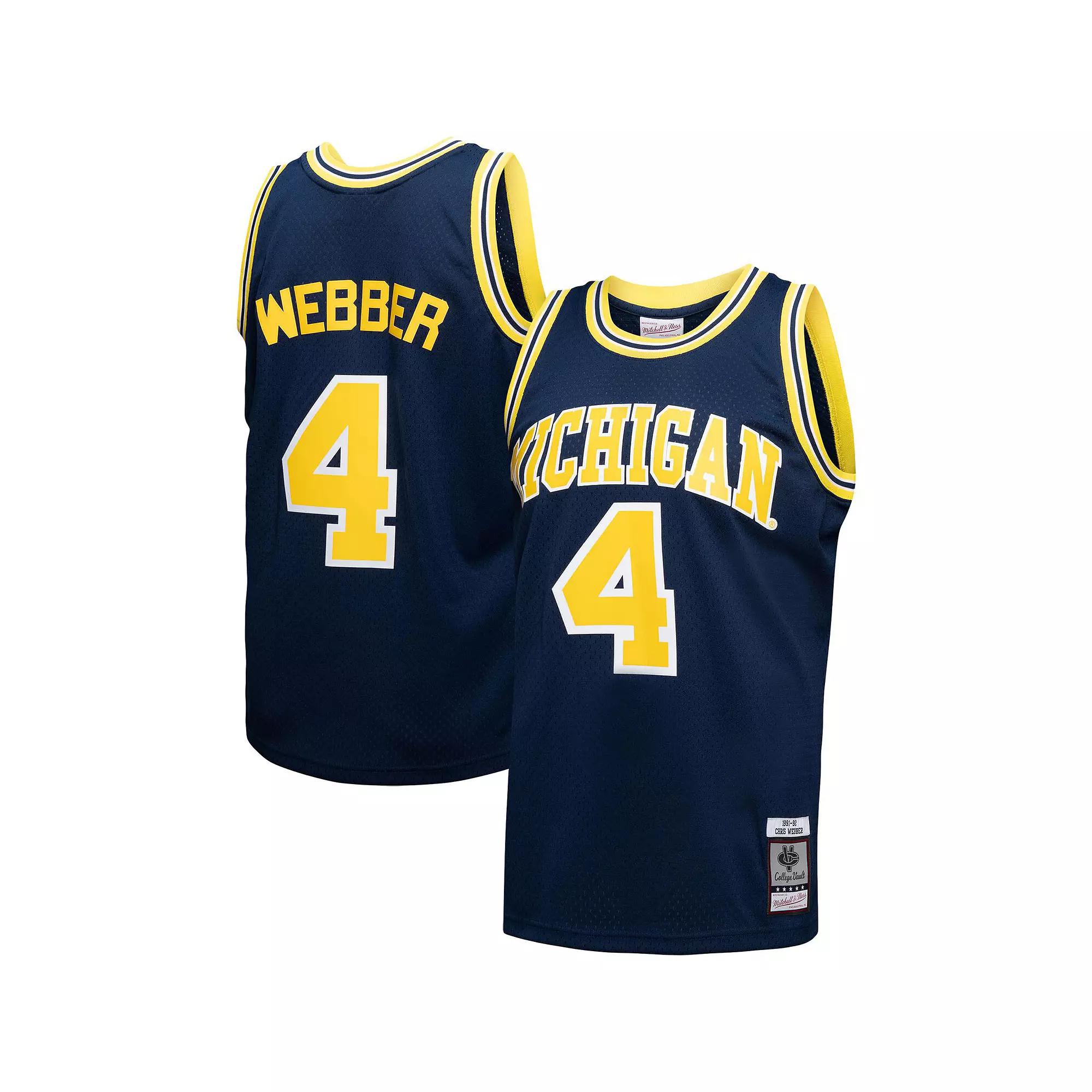Men's Mitchell & Ness Chris Webber Navy Michigan Wolverines Player Swingman Jersey, Size: 5XL, Blue Product Image