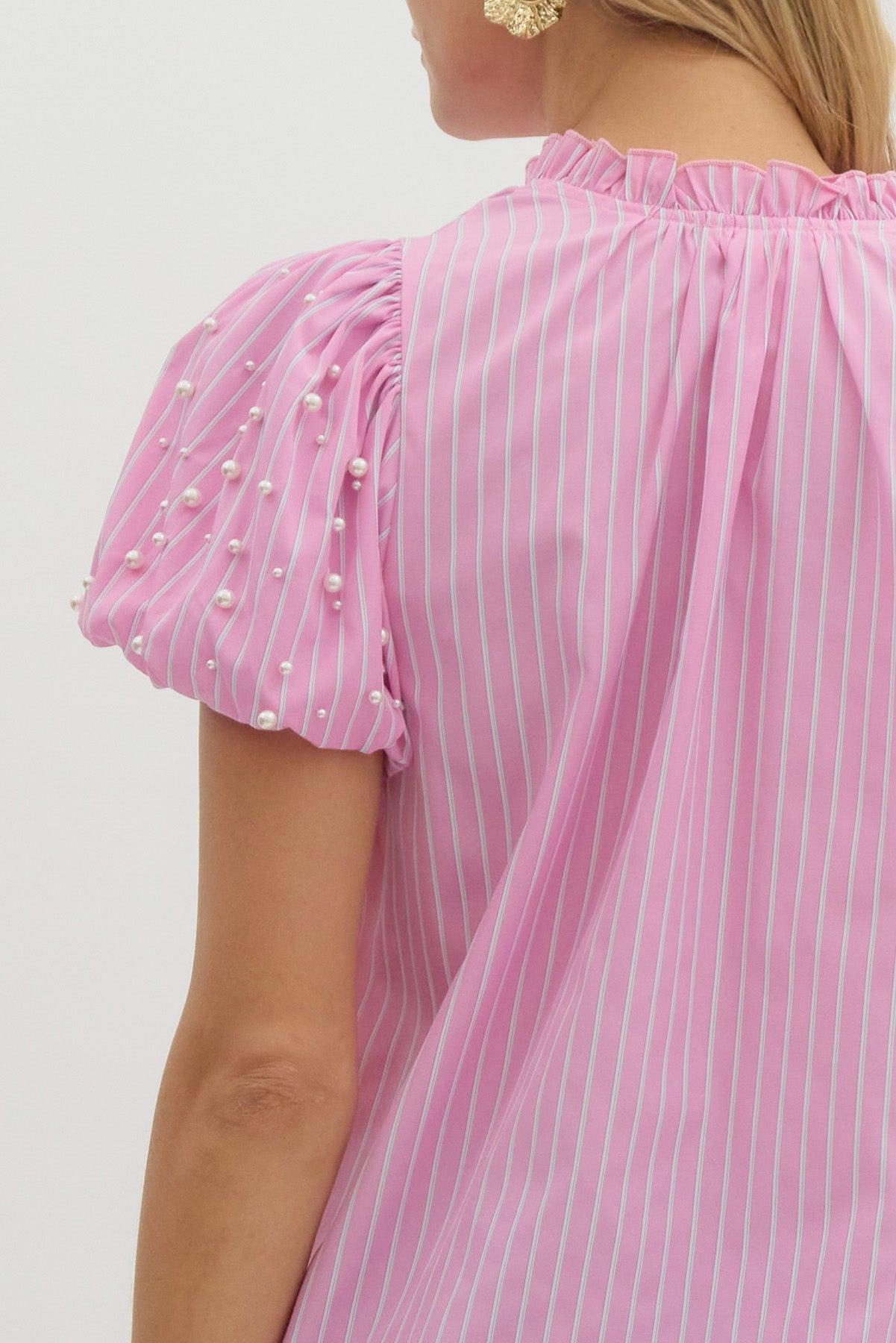 Pearl Stripe Charm Blouse Product Image
