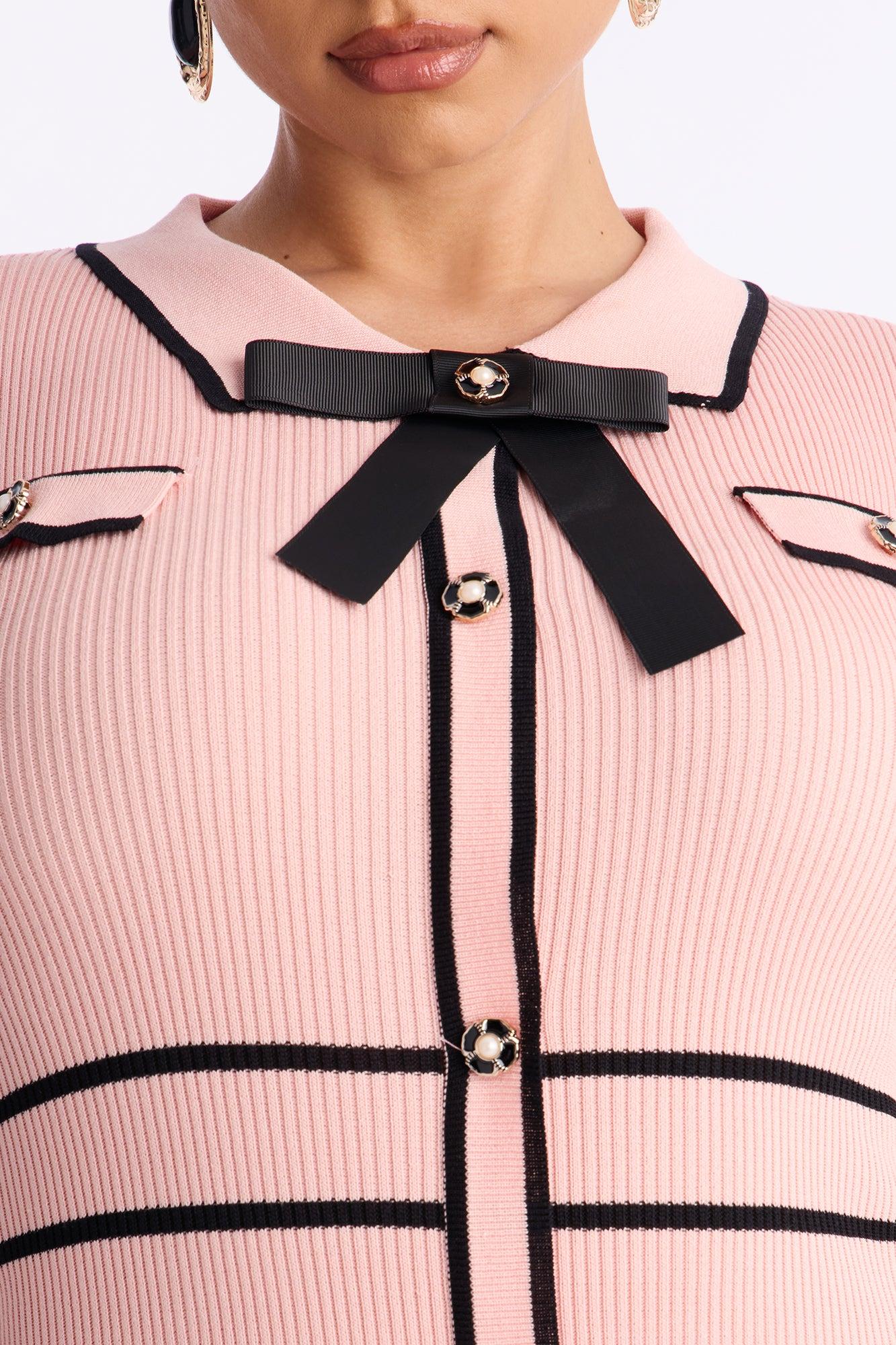 Zhadie Sweater Midi Dress - Pink/combo Female Product Image