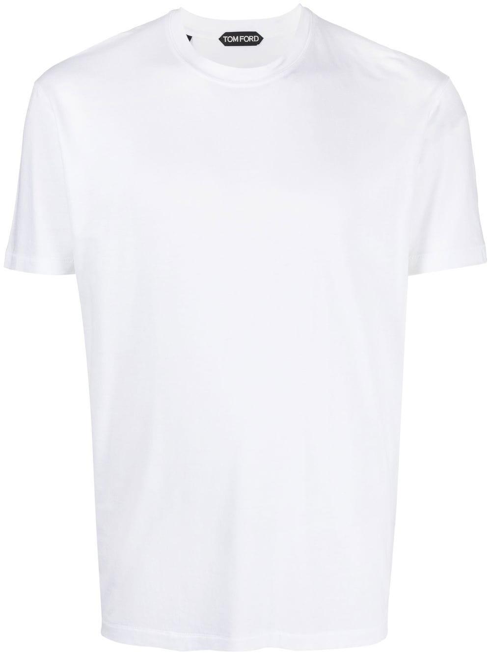 TOM FORD Placed Rib Slim-fit Lyocell And Cotton-blend T-shirt In Neutrals Product Image