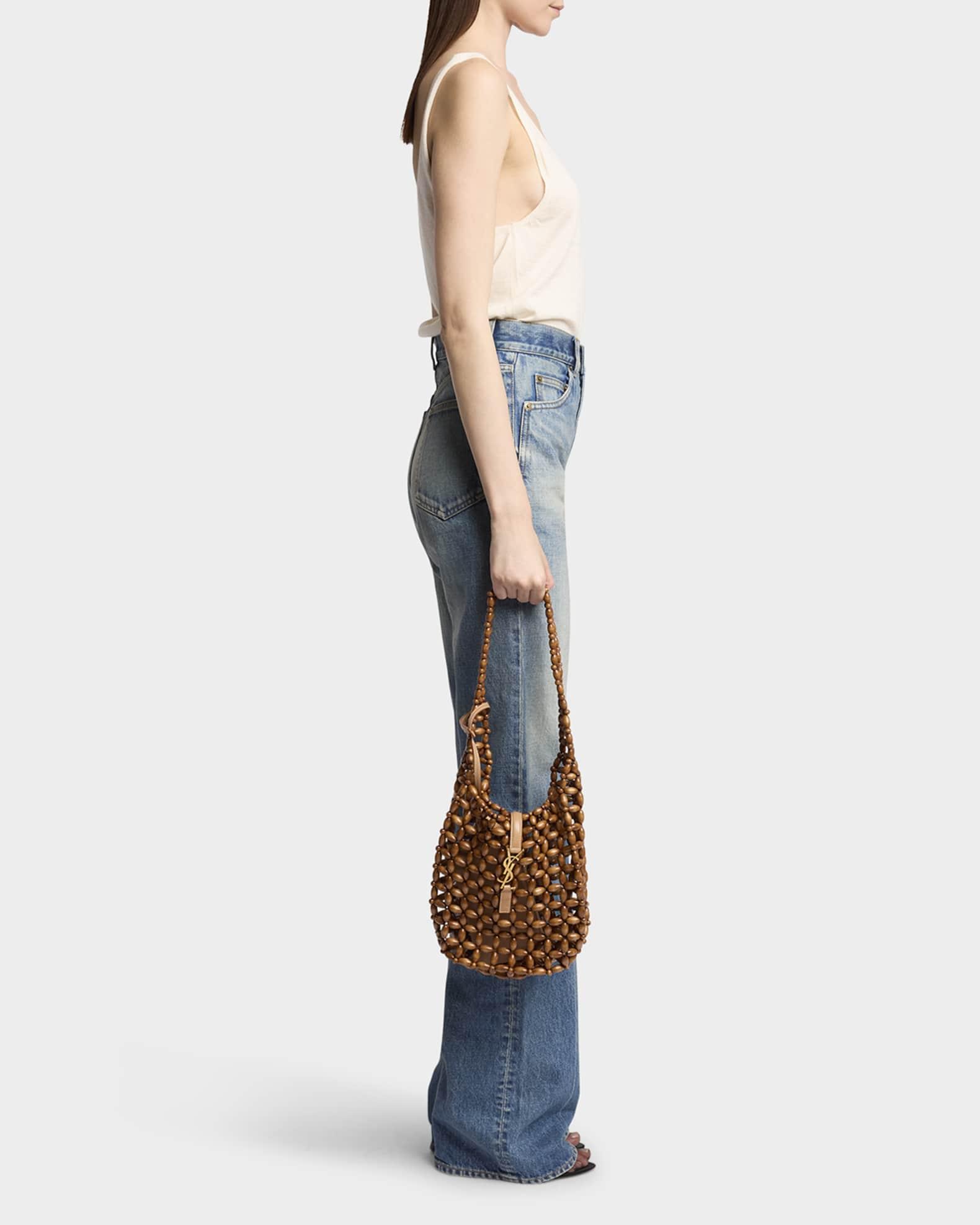 Le 5 A 7 YSL Beaded Wood Hobo Bag Product Image